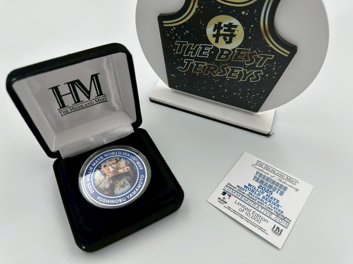 MLB銀幣 Yoshinobu Yamamoto 洛杉磯道奇 世界大賽最有價值球員 2025 WS MVP Highland Mint 盒裝 限量5000枚 全新