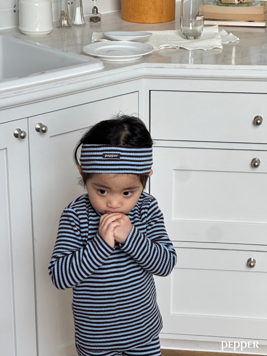 正韓春Pepper  兩色運動感條紋髮帶