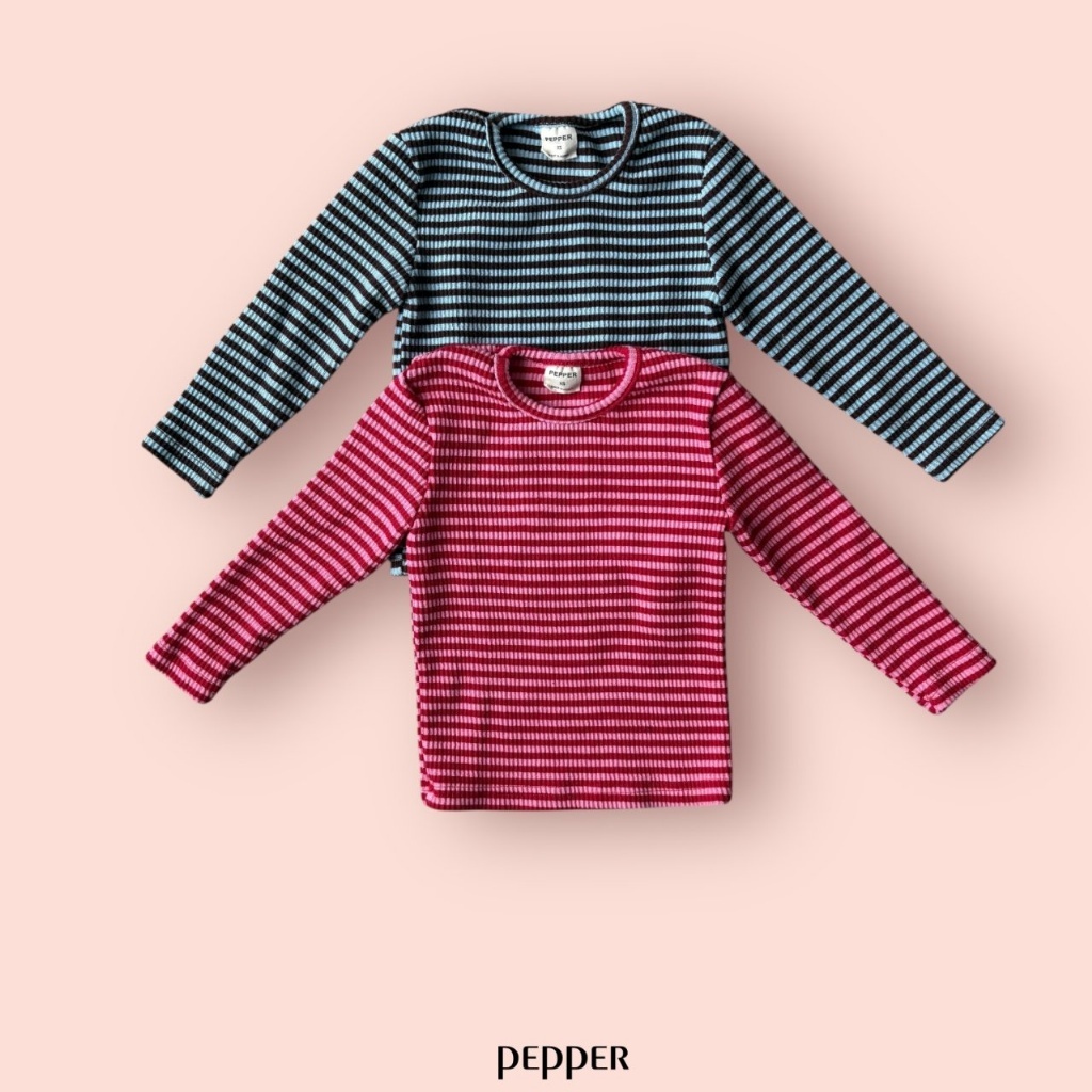 正韓春Pepper  兩色條紋上衣