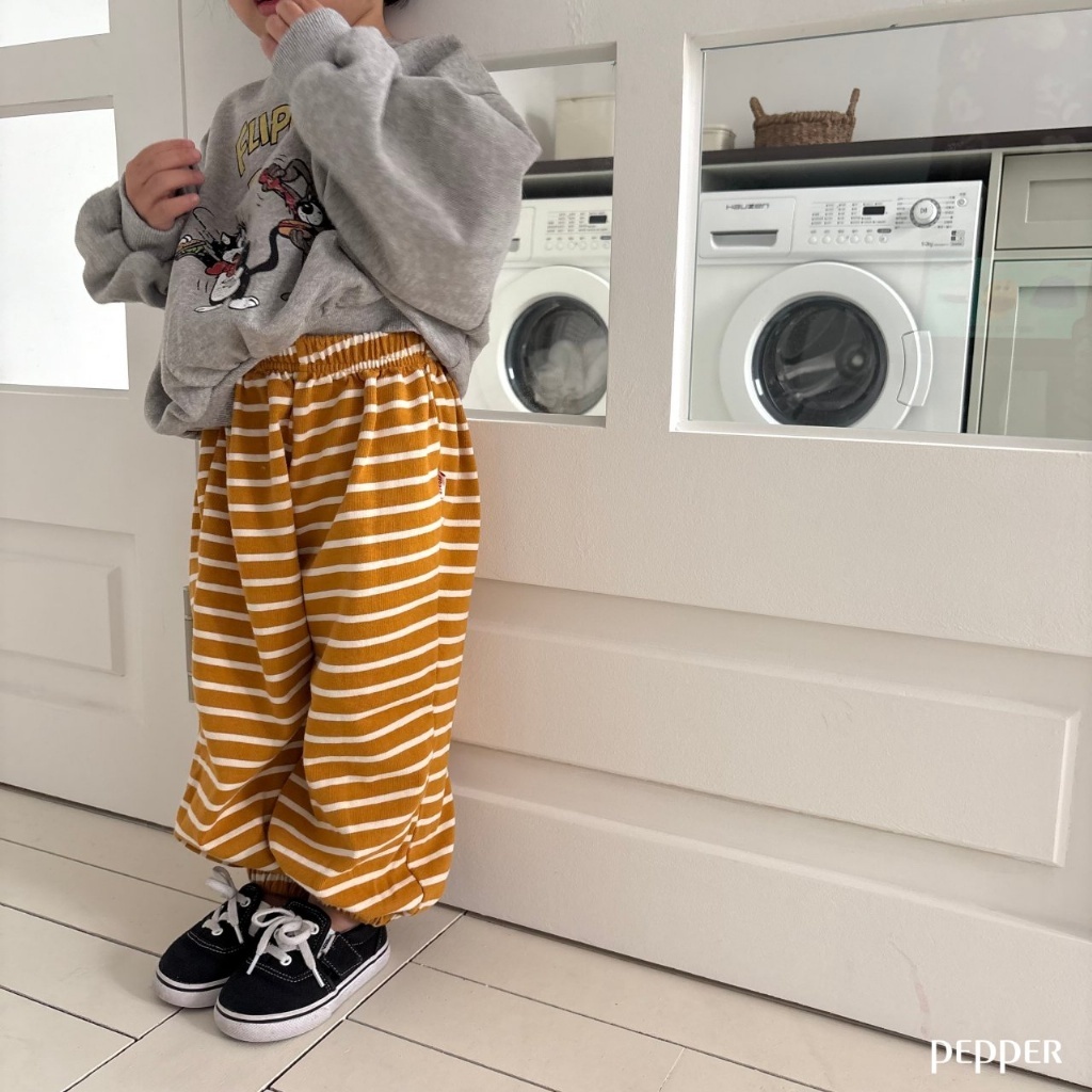 正韓春Pepper  兩色條紋運動褲