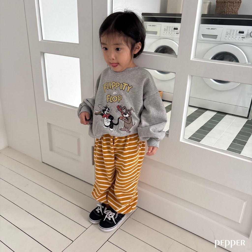 正韓春Pepper  兩色條紋運動褲