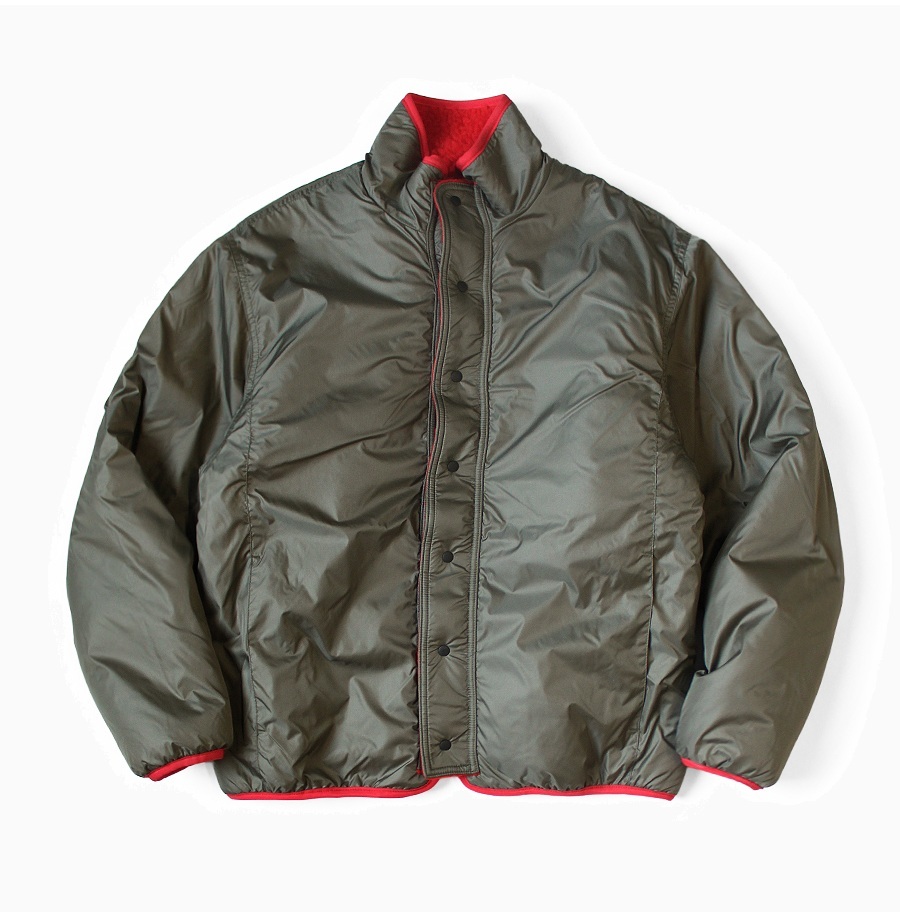 1/17 RELEASE: KAPITAL BONE pattern boa fleece reversible blouson - RED/OLIVE PRE ORDER ITEM (預訂中)