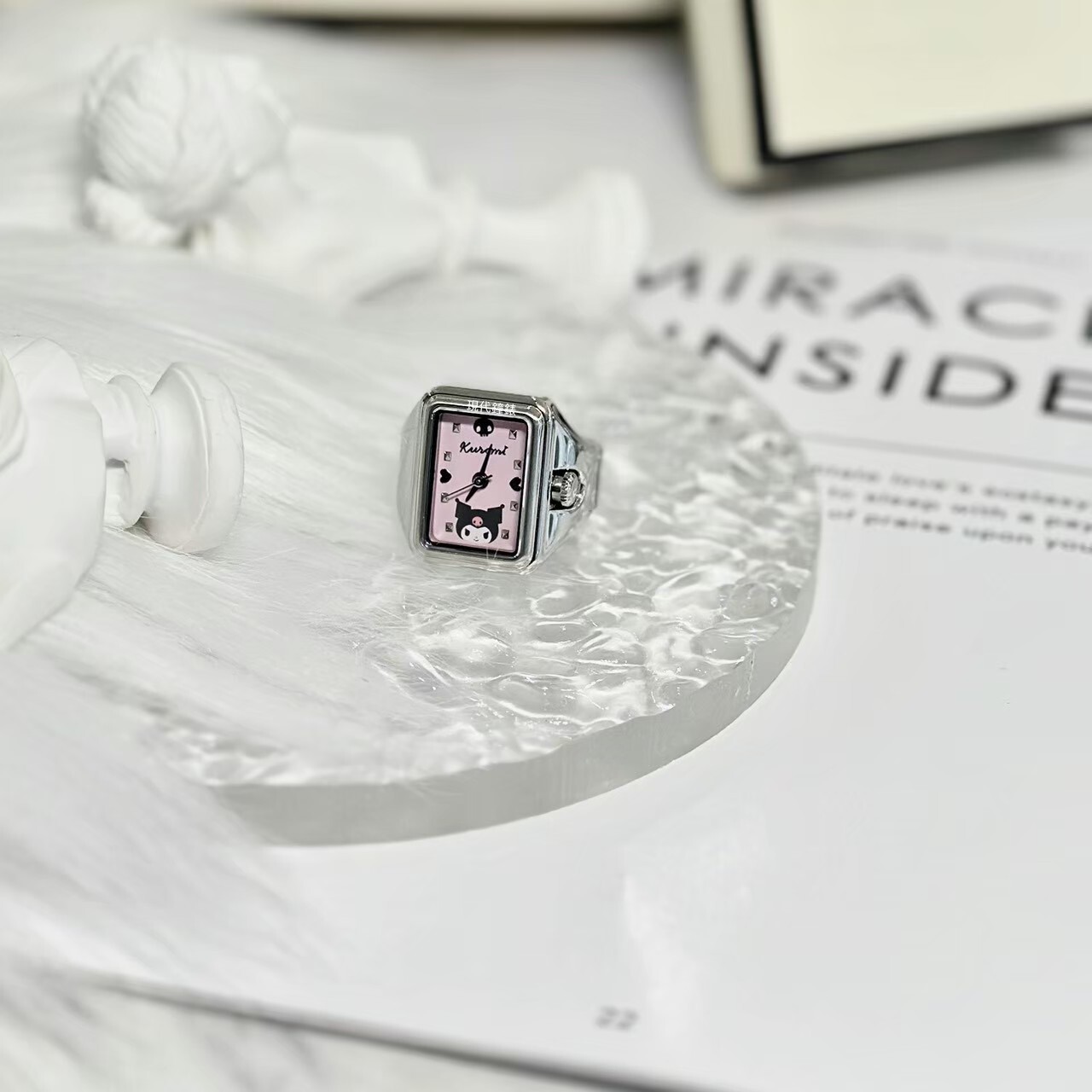【HELLO KITTY】凱蒂貓 人氣角色酷洛米戒指錶-粉X銀 LK713LWVI-A 20.5mm 現代鐘錶