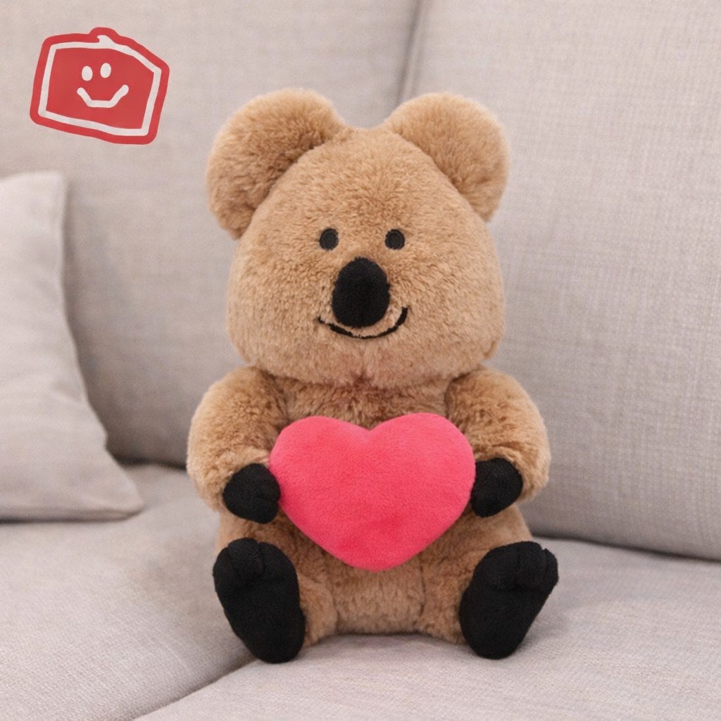 韓國 DINOTAENG QUOKKA BOBO 坐姿愛心抱抱毛絨玩偶