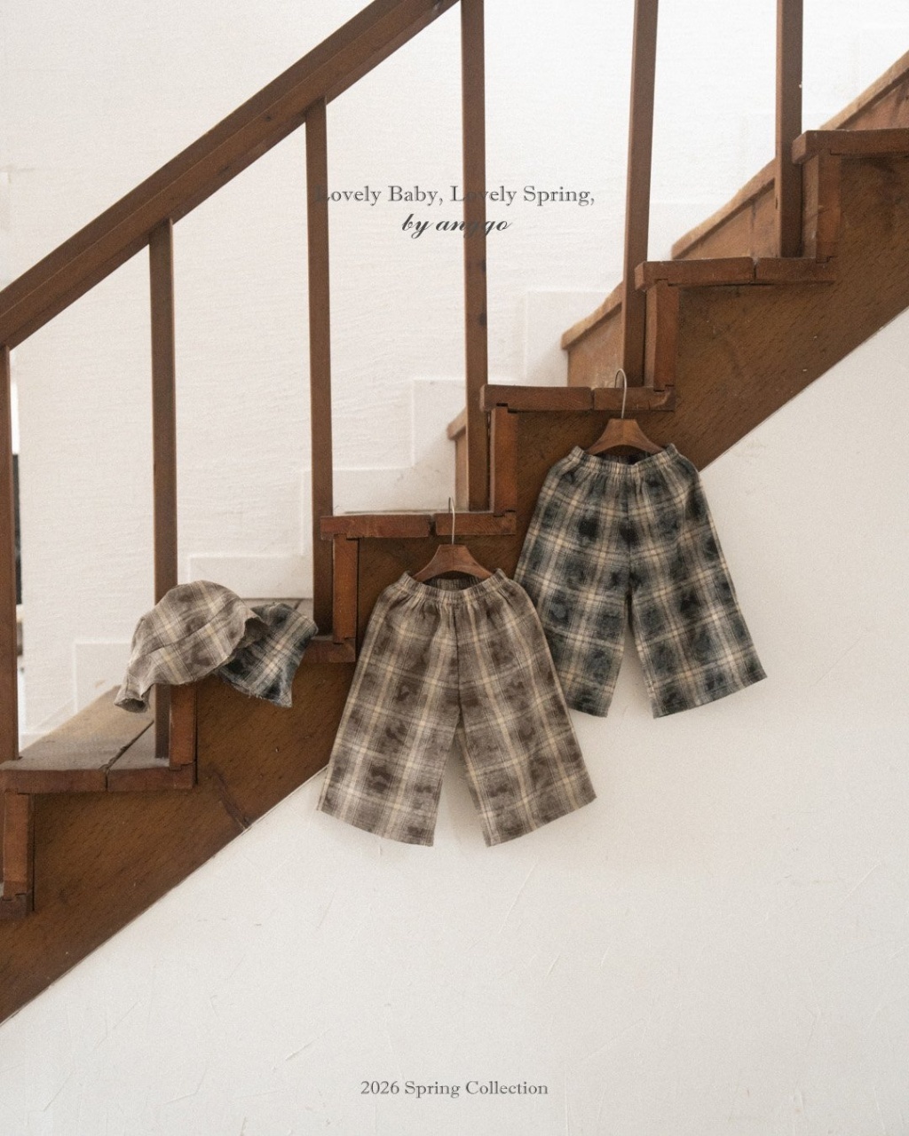 正韓春Anggo 兩色大方格長褲