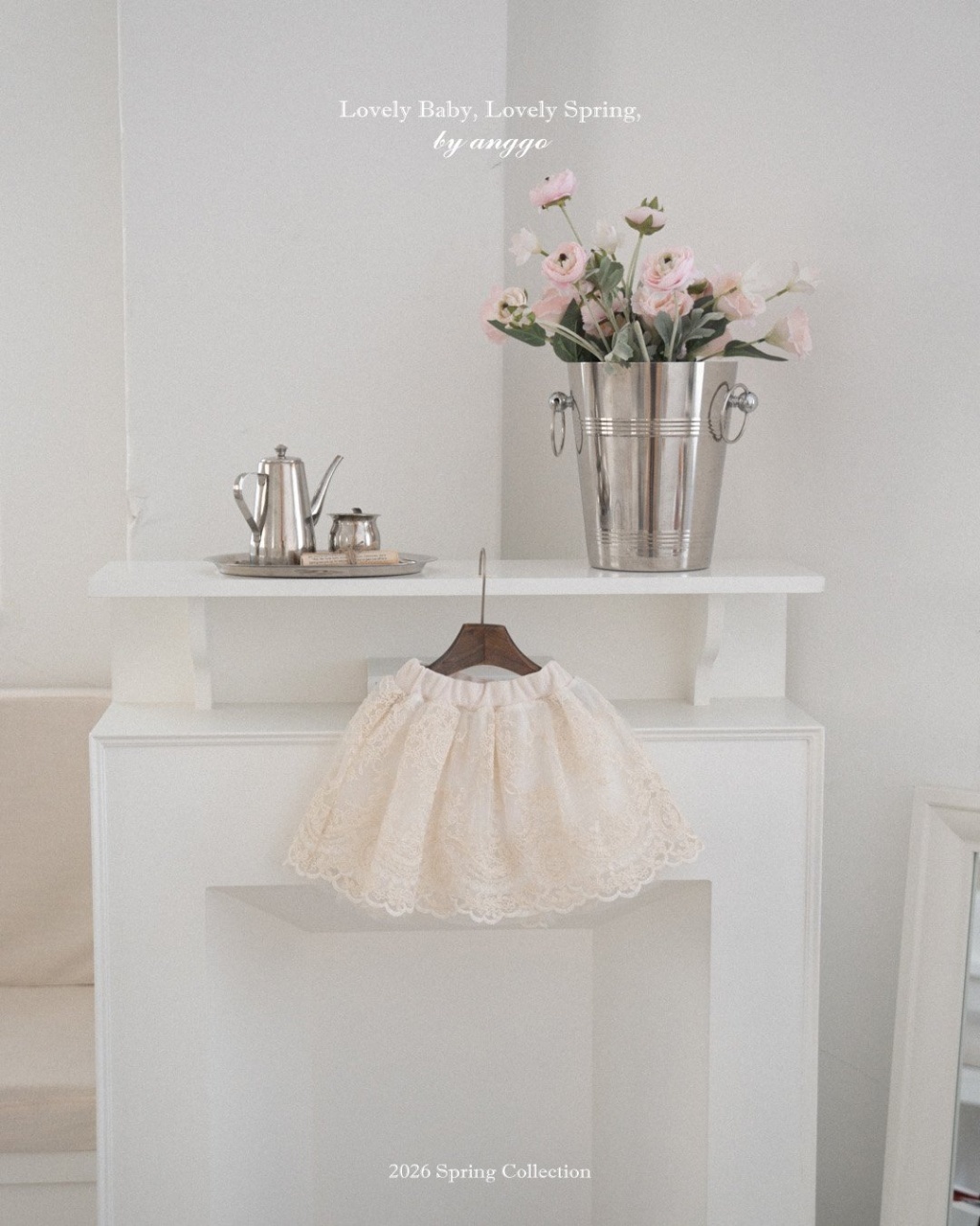 正韓春Anggo 下午茶蕾絲短褲裙