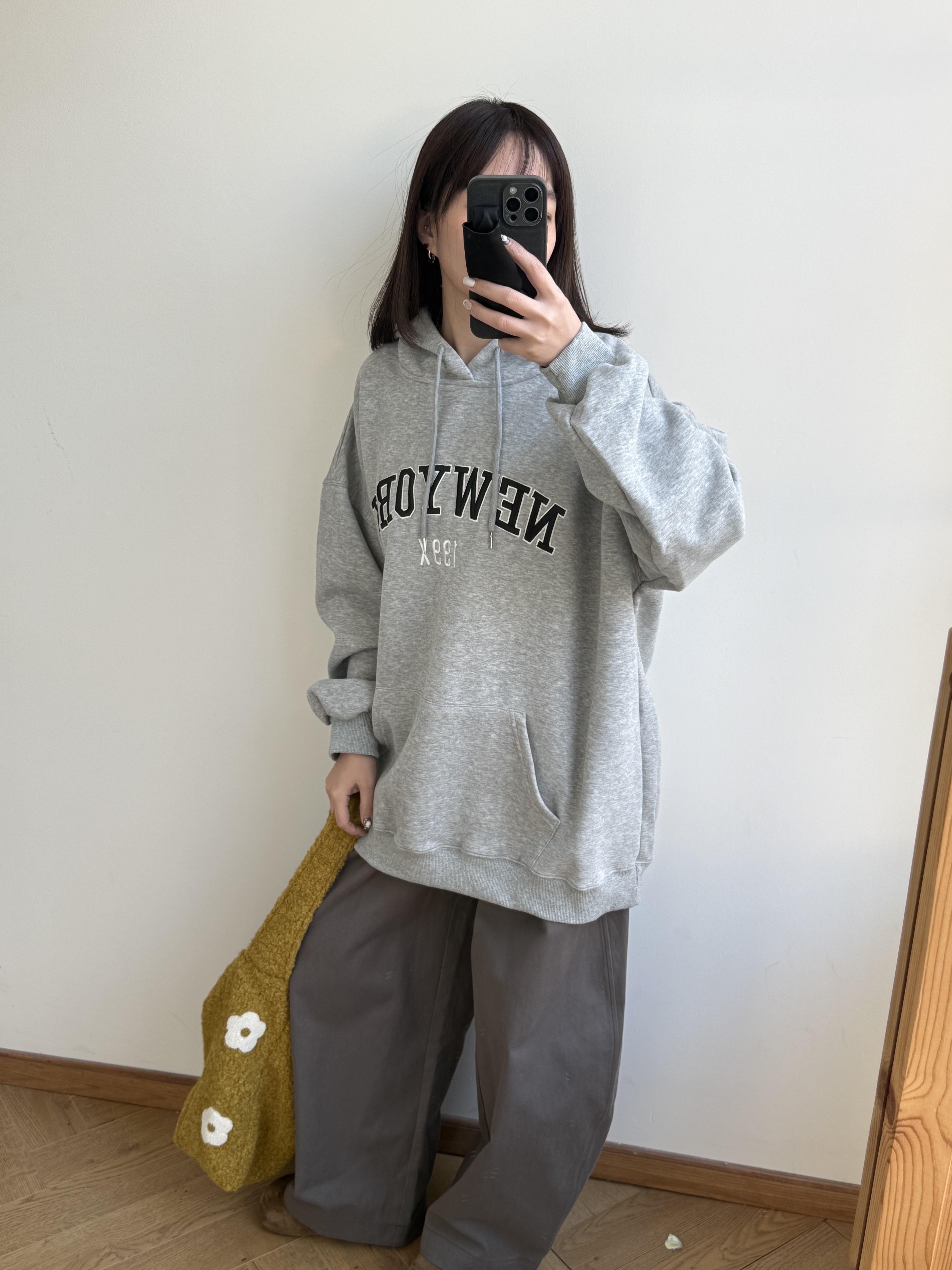 NEWYORK刺繡oversize帽T