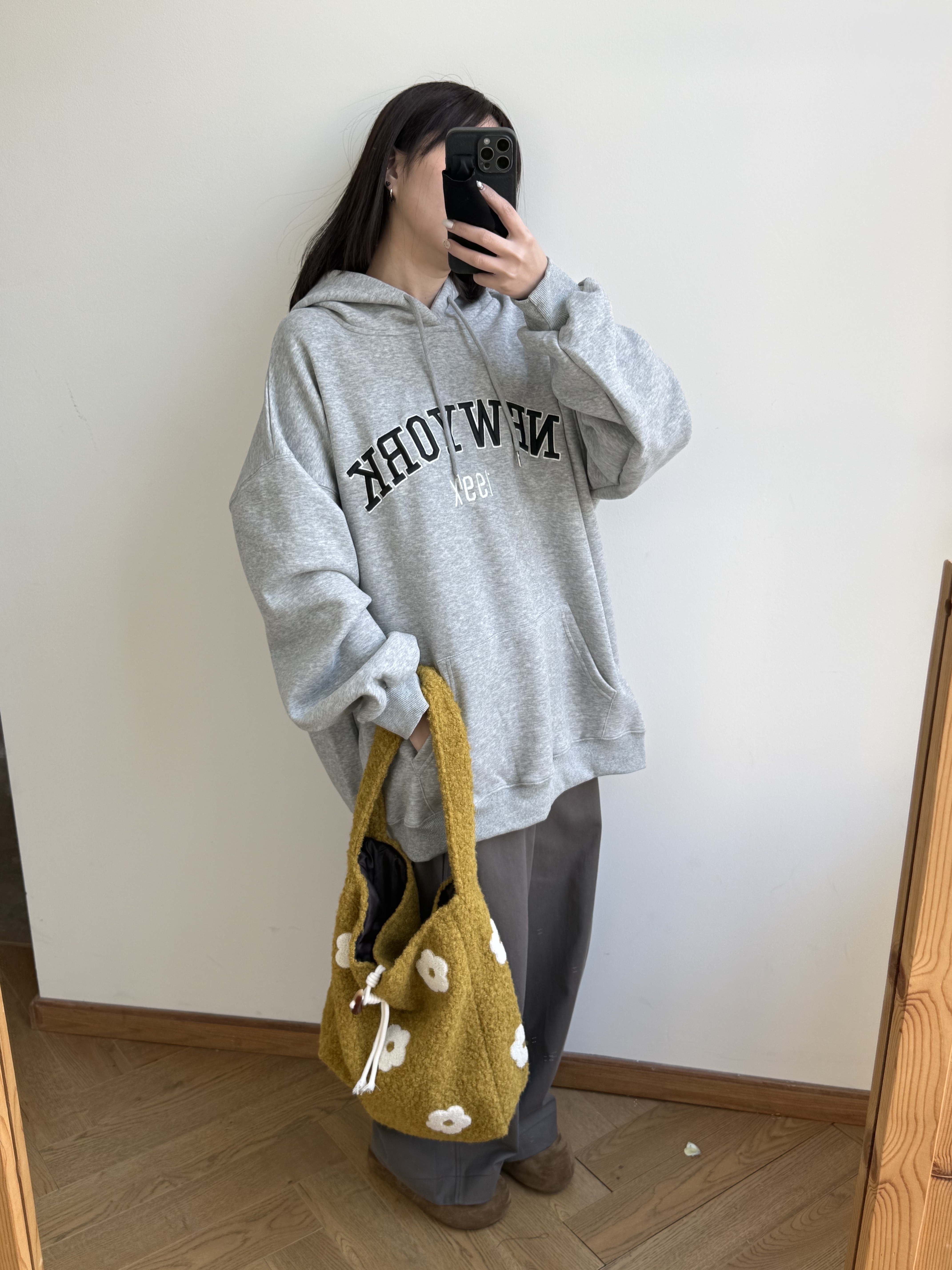 NEWYORK刺繡oversize帽T