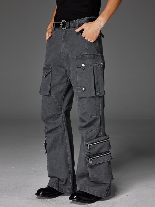 CATSSTAC 工裝多口袋 寬鬆闊腿 水洗炮彈褲