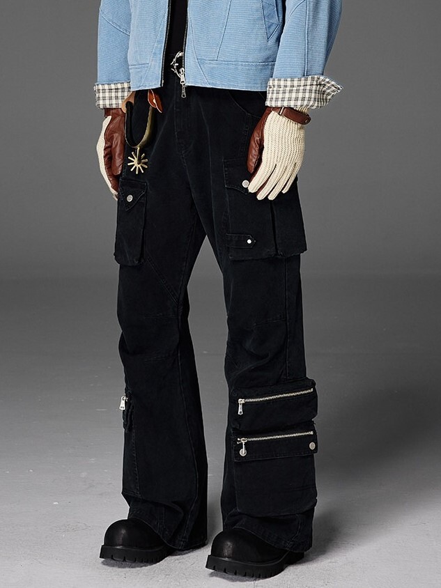 CATSSTAC 工裝多口袋 寬鬆闊腿 水洗炮彈褲