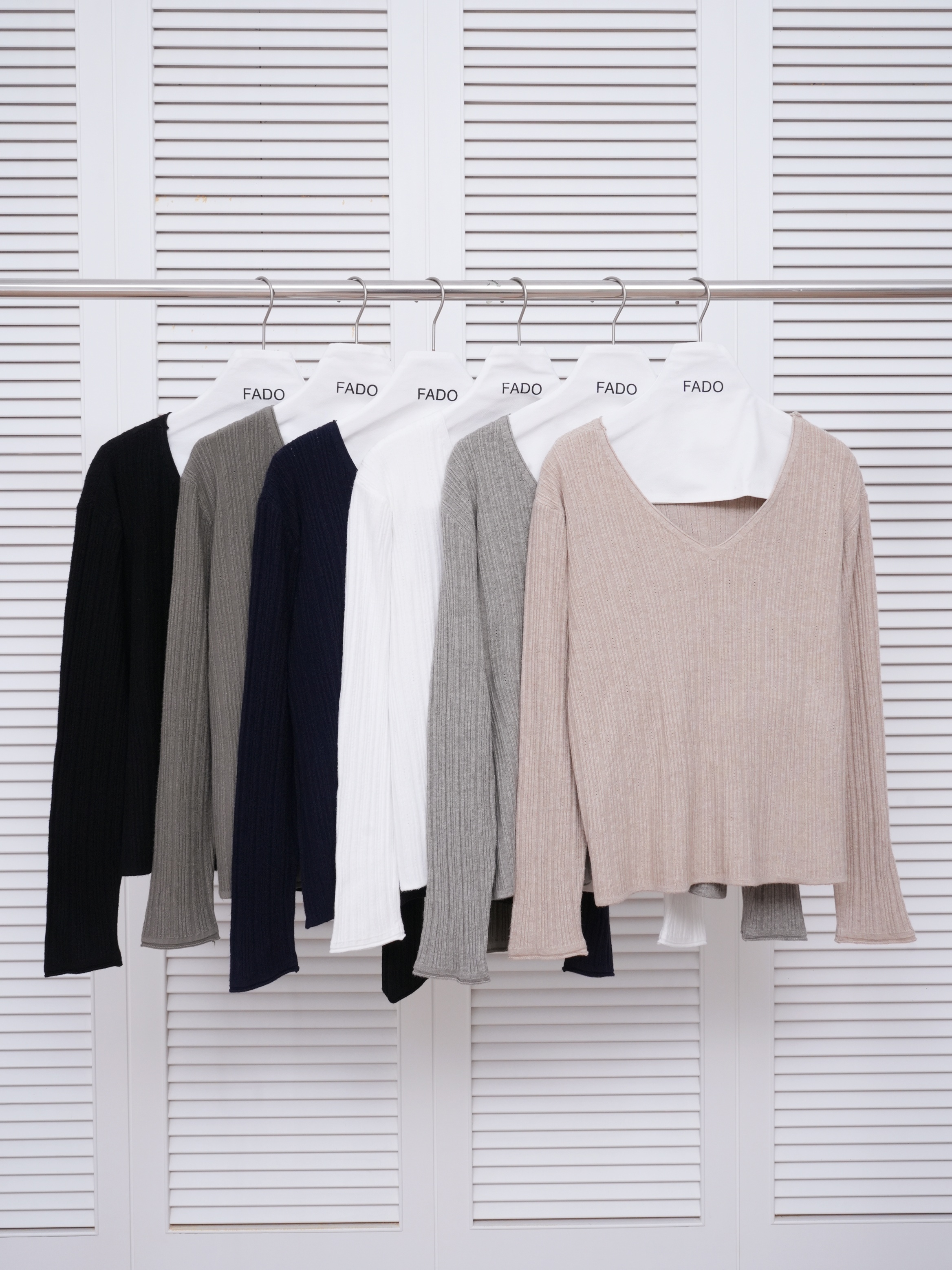 法朵Fado Shop｜V領織紋針織衫 011A481 六色