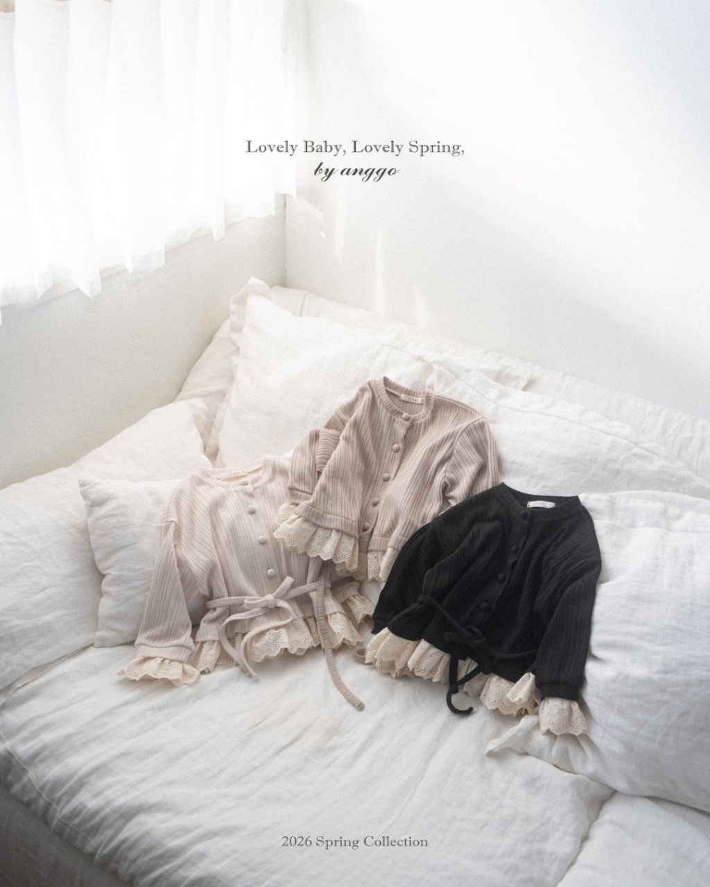 正韓春Anggo 三色優雅蕾絲上衣