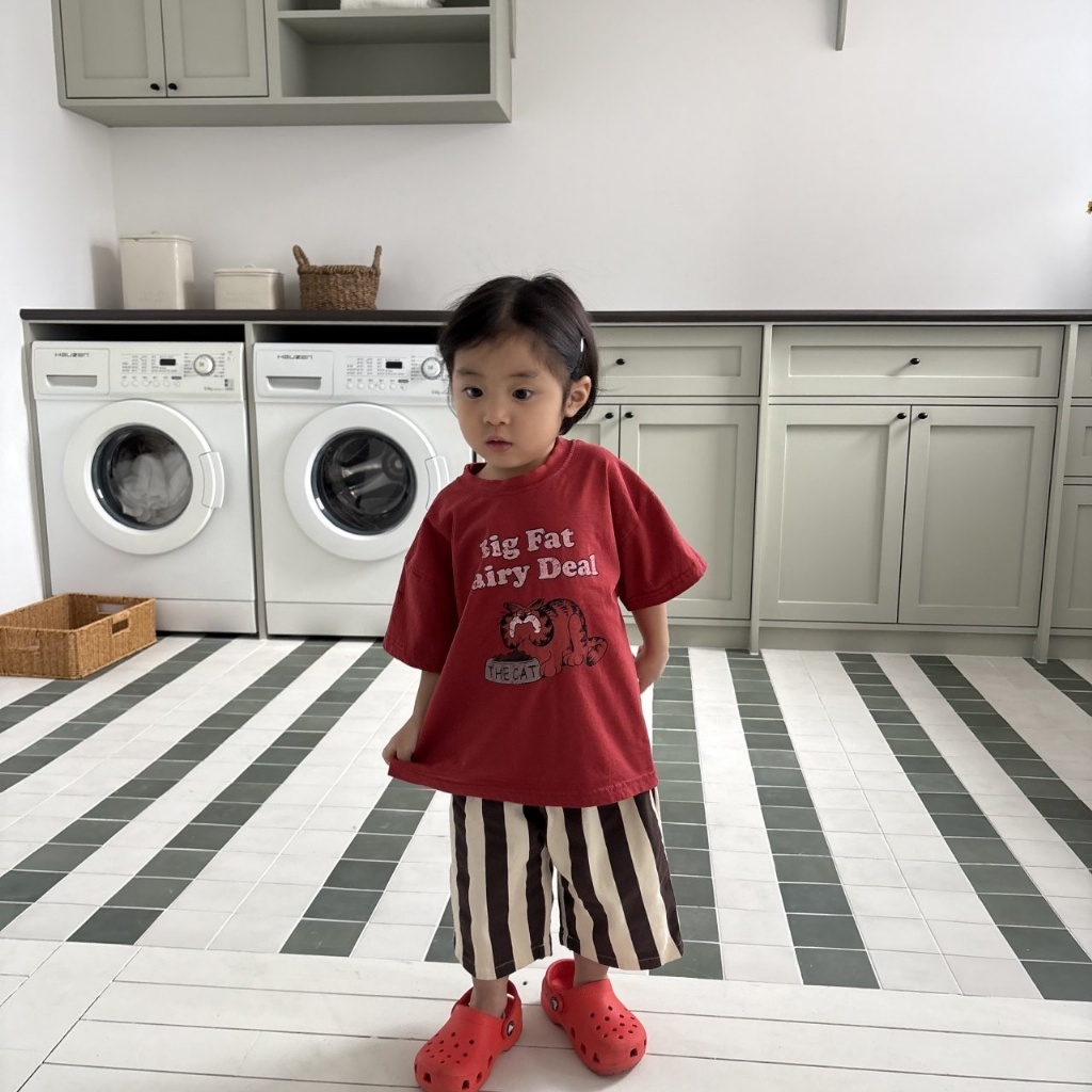 正韓春Pepper  兩色美式直條八分褲