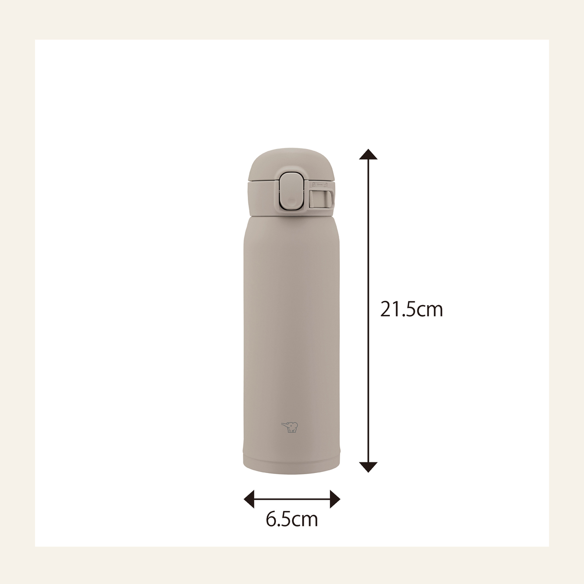 象印 - 480ml 安全鎖不鏽鋼保溫瓶 灰色 HM