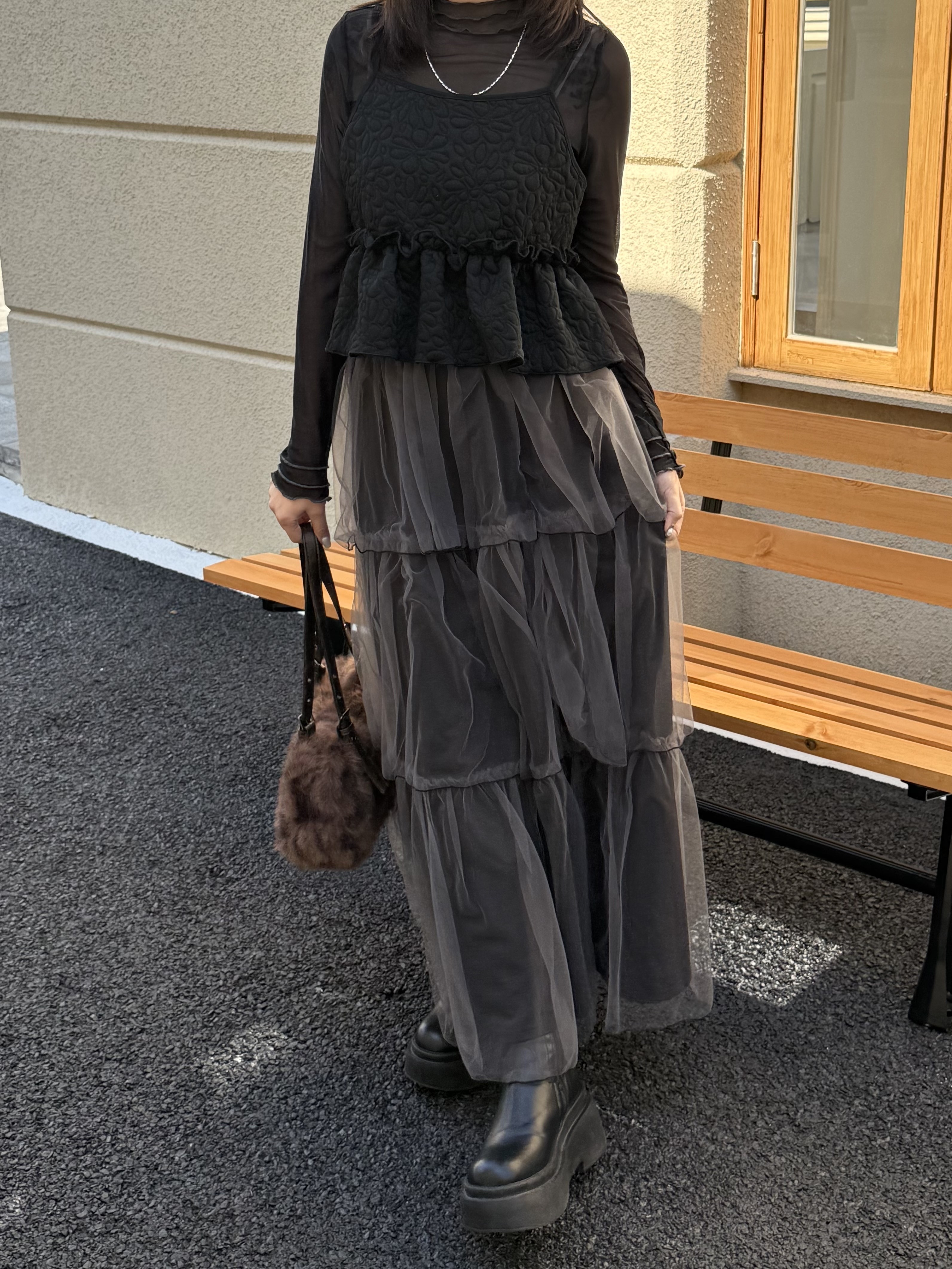 全鬆緊日系蛋糕紗裙