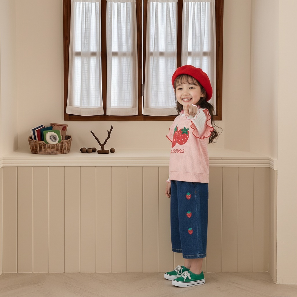 正韓春orangemom 三色大草莓飛袖背心