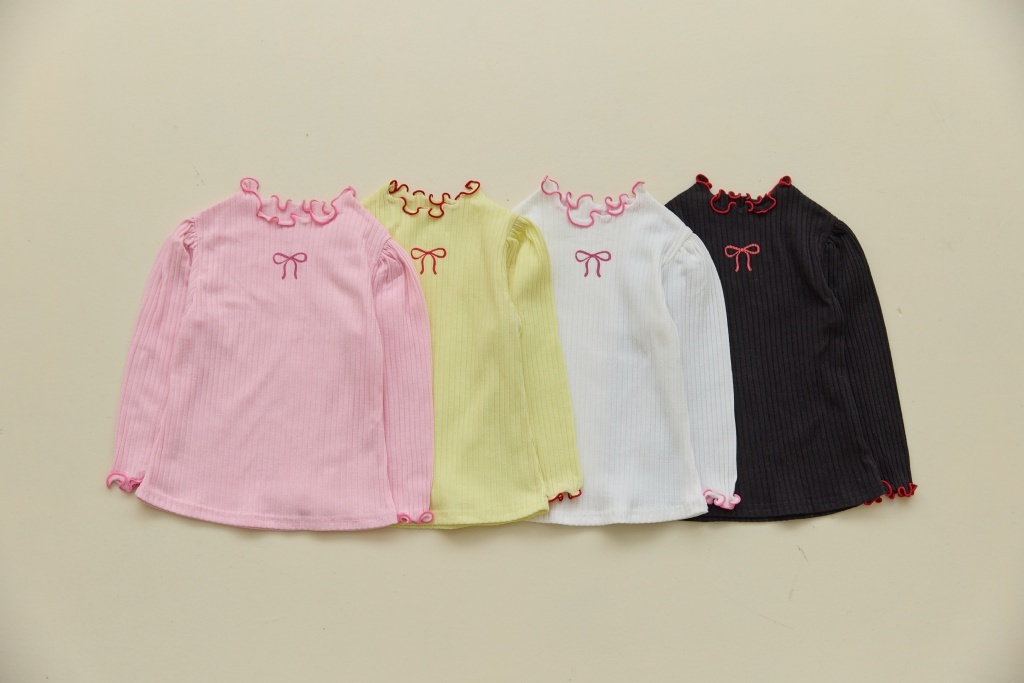 正韓春orangemom 四色蝴蝶結滾邊內搭上衣