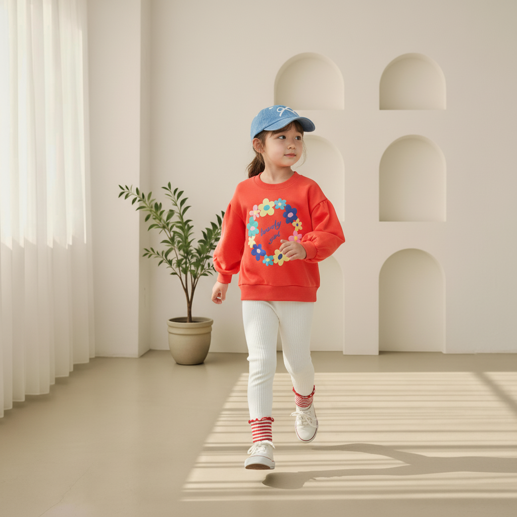 正韓春orangemom 條紋捲邊內搭褲