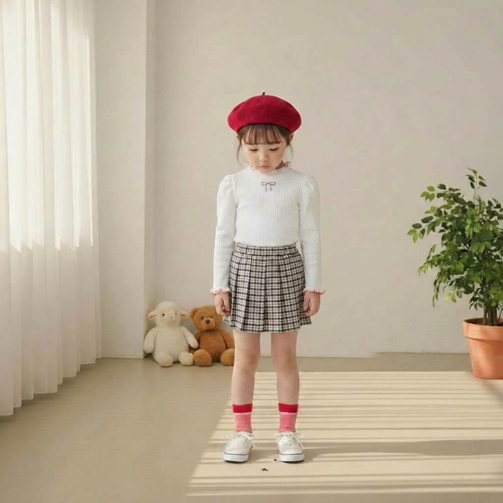 正韓春orangemom 兩色格紋褲裙