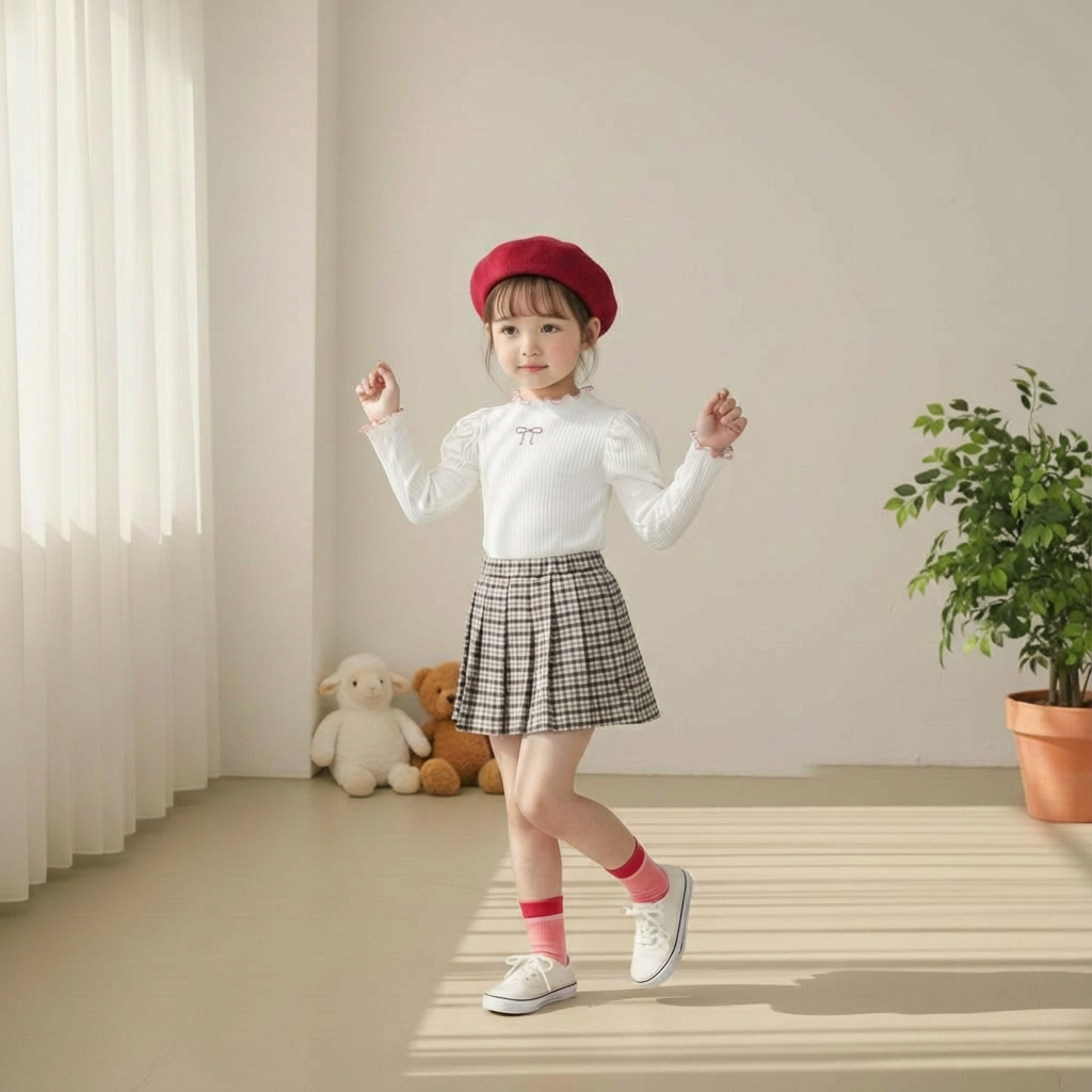 正韓春orangemom 兩色格紋褲裙