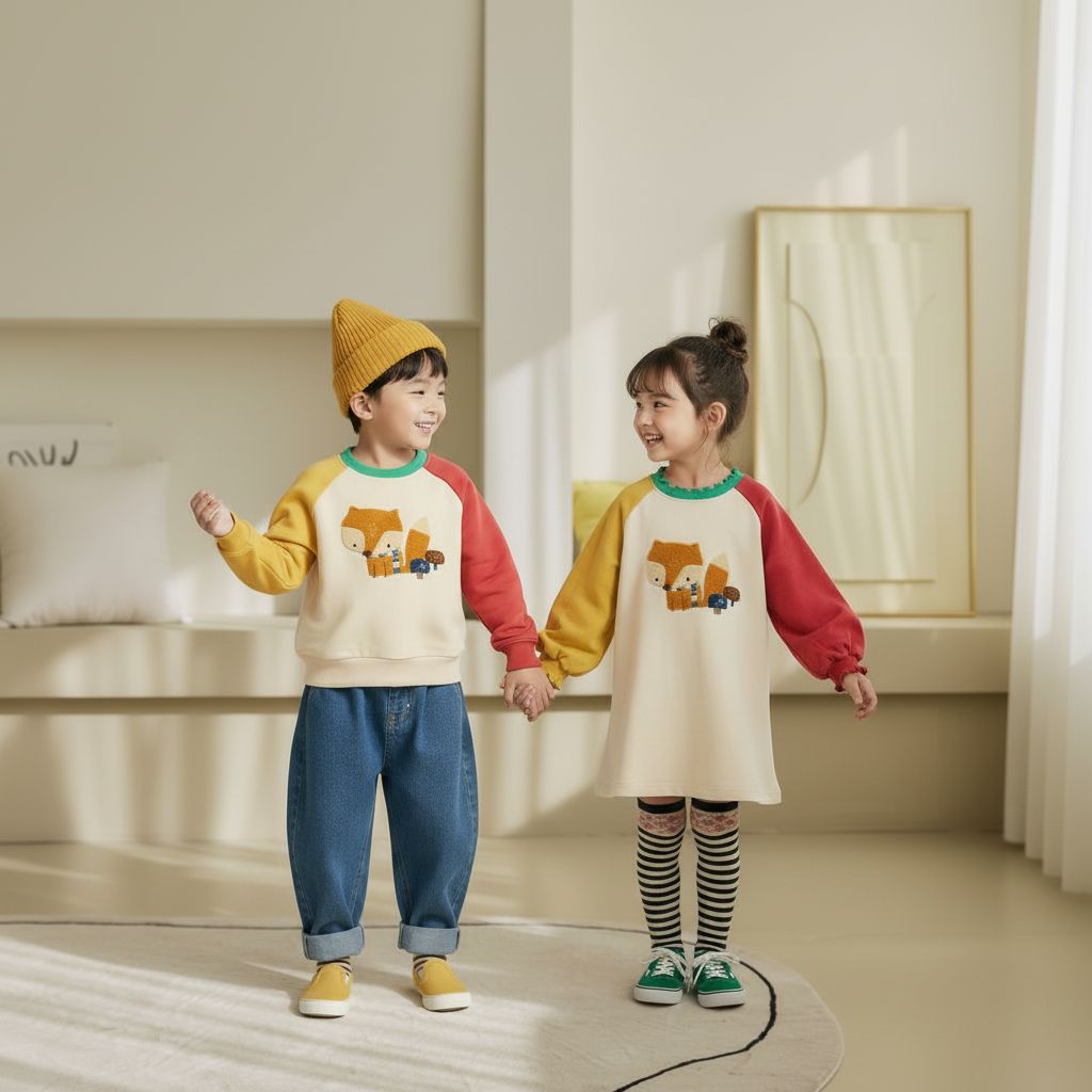 正韓春orangemom 2色小狐狸洋裝