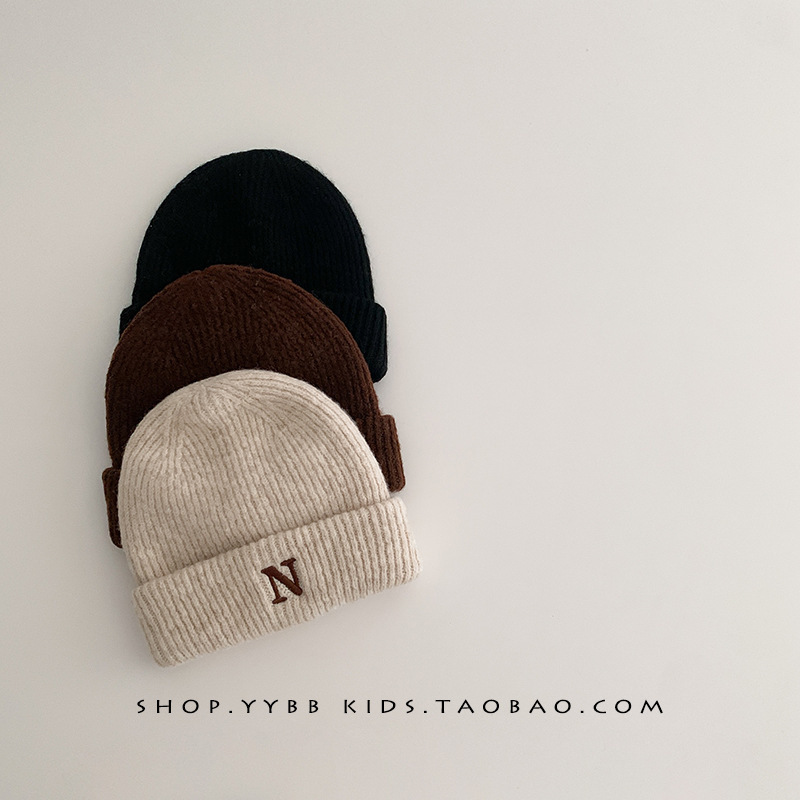 任選兩件$300【H0198】刺繡字母保暖毛帽(1-8歲)