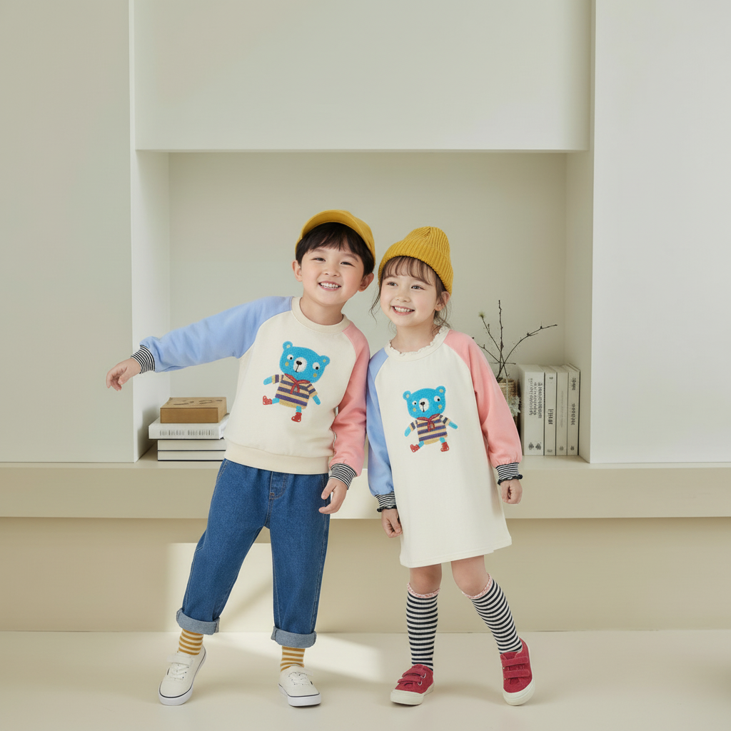 正韓春orangemom 2色藍熊熊洋裝