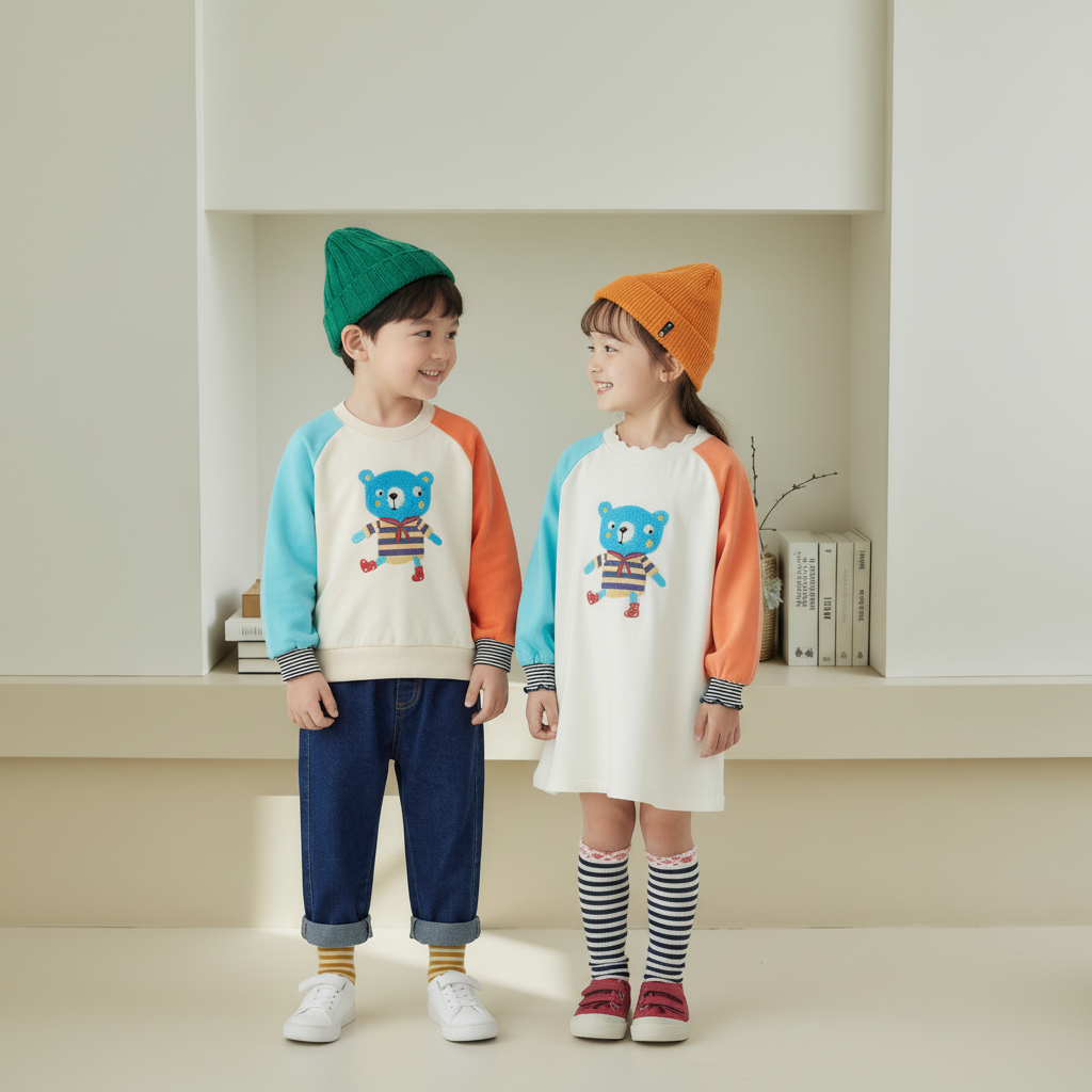 正韓春orangemom 2色藍熊熊洋裝