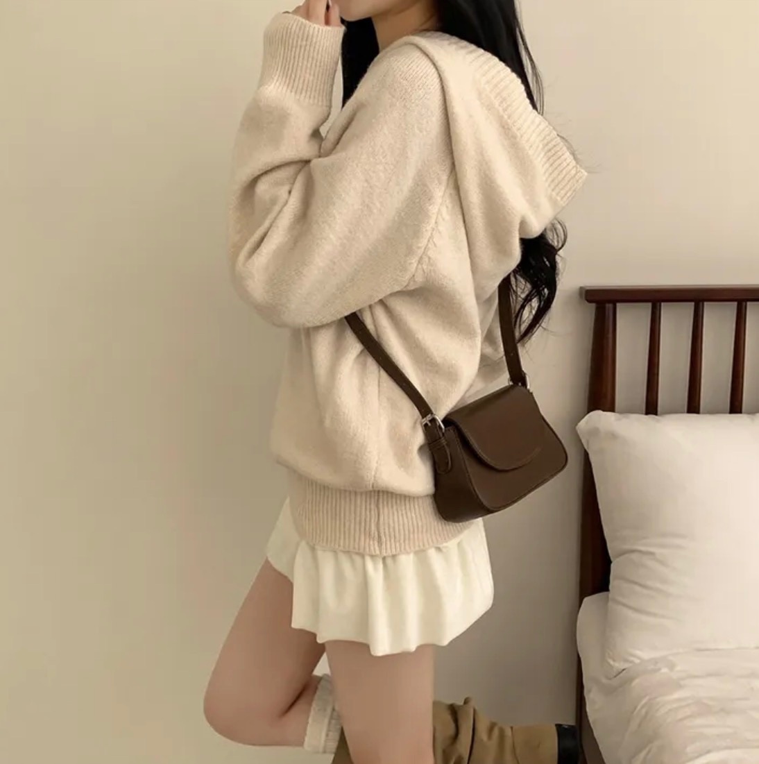 【優惠價預訂】韓國寬鬆連帽針織上衣（5色）