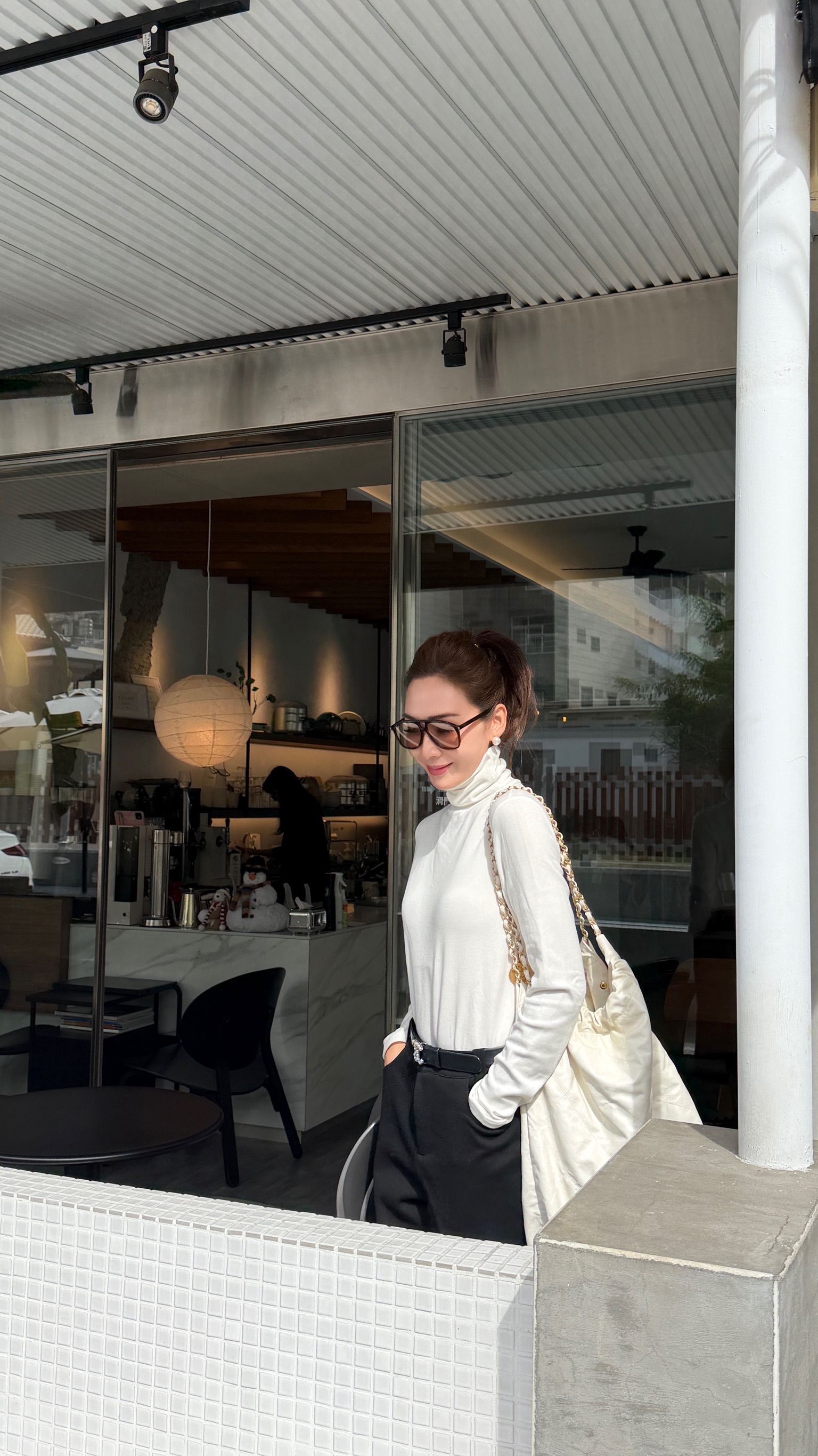 冬季主打-高領彈性磨毛打底