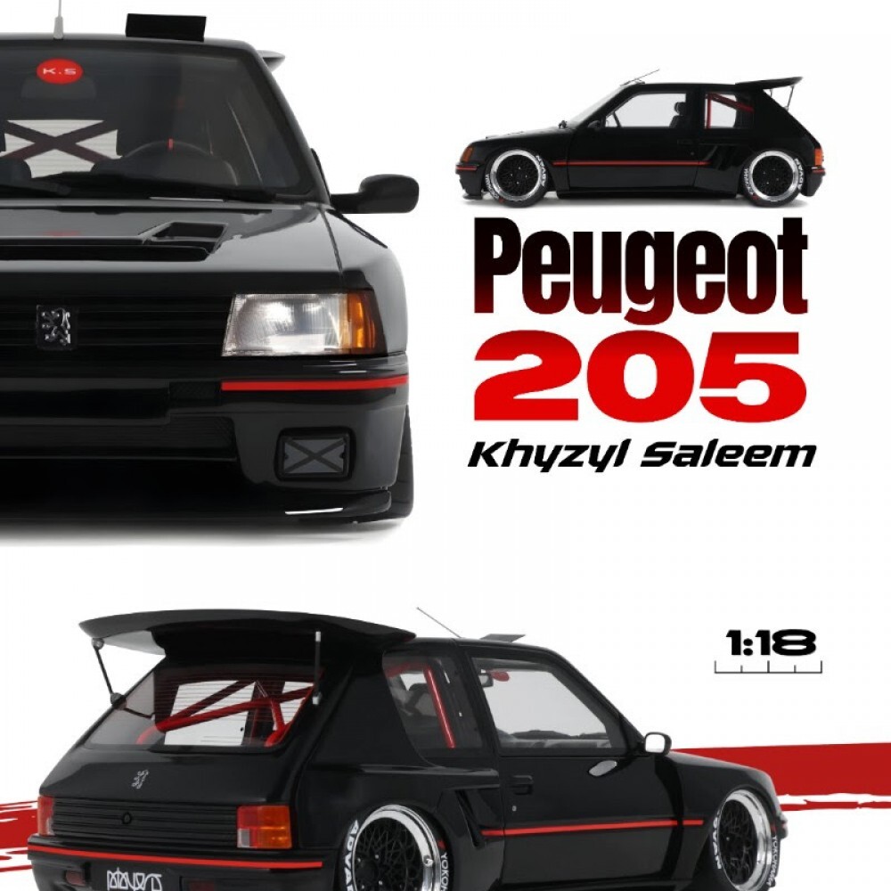 預訂 (訂金$300) (預訂價$719) :1/18 OTTOMOBILE PEUGEOT 205 KHYZYL SALEEM BLACK 2018 (OT1257)