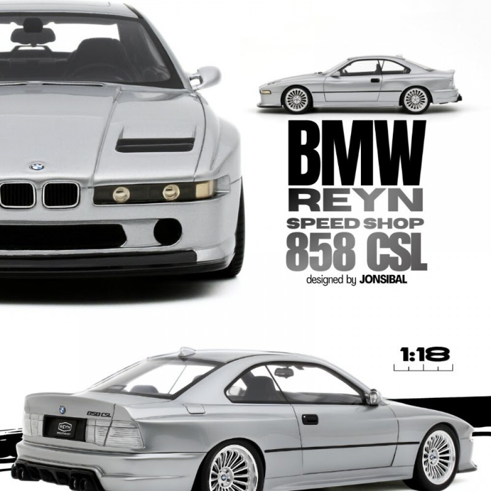預訂 (訂金$300) (預訂價$657) :1/18 OTTOMOBILE BMW REYN SPEED SHOP 858 CSL designed by JONSIBAL CHROME SHADOW METALLIC 2024 (OT1173)