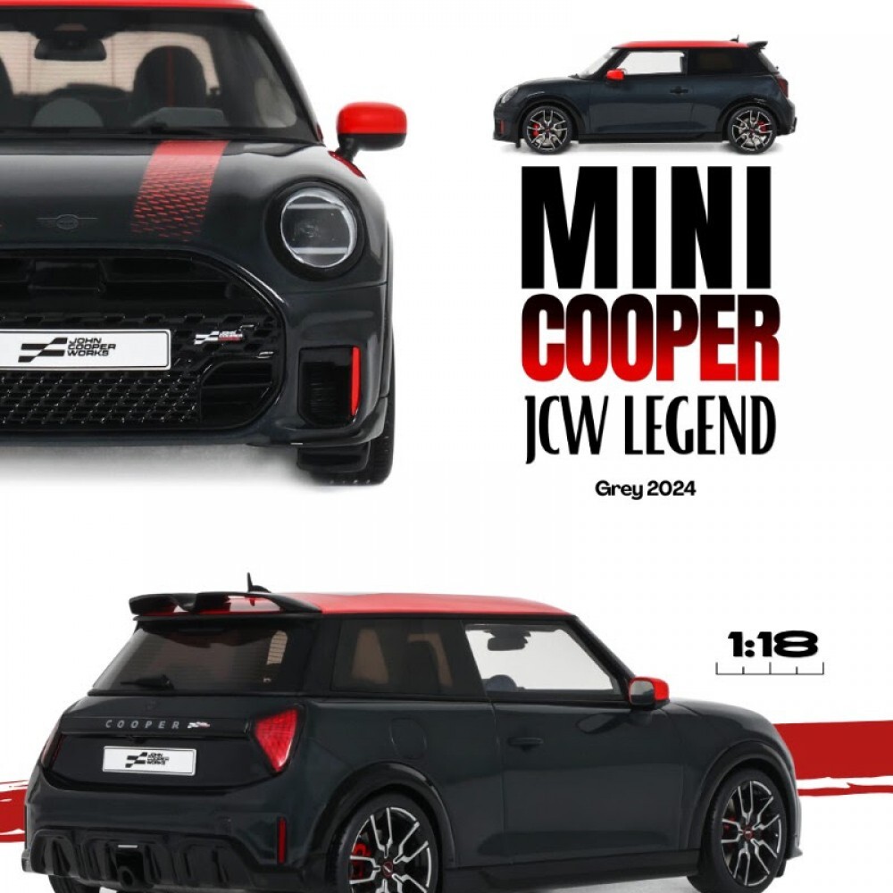 預訂 (訂金$300) (預訂價$719) :1/18 OTTOMOBILE MINI COOPER JCW LEGEND GREY 2024 (OT1244)
