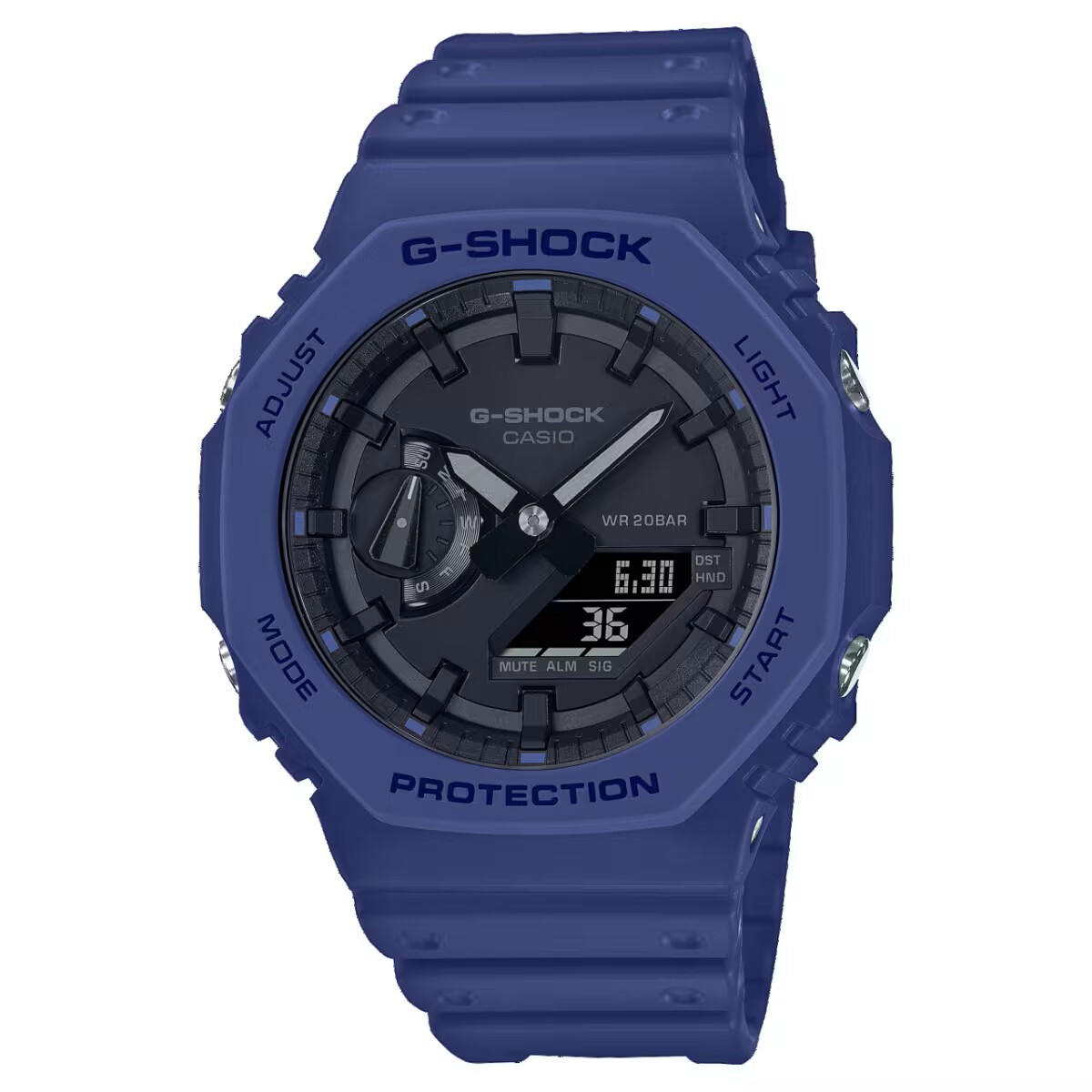 預購款【CASIO 卡西歐】 G-SHOCK 八角設計 農家橡樹 世界時間多功能耐衝擊數位雙顯 雙顯手錶 GA-2100-2A