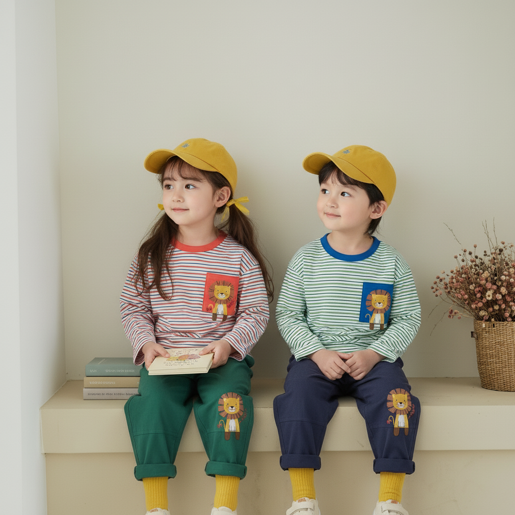 正韓春orangemom 微笑小獅長褲