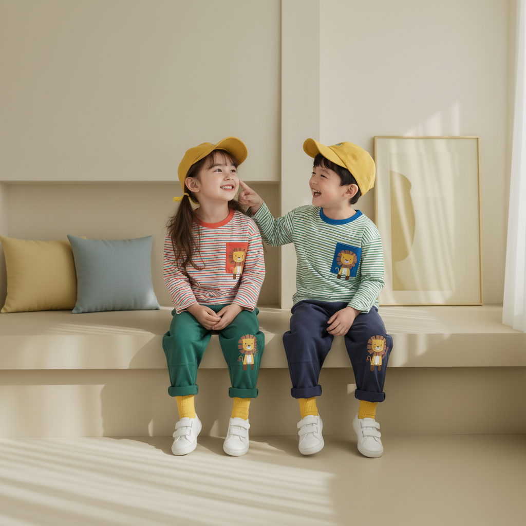 正韓春orangemom 微笑小獅長褲