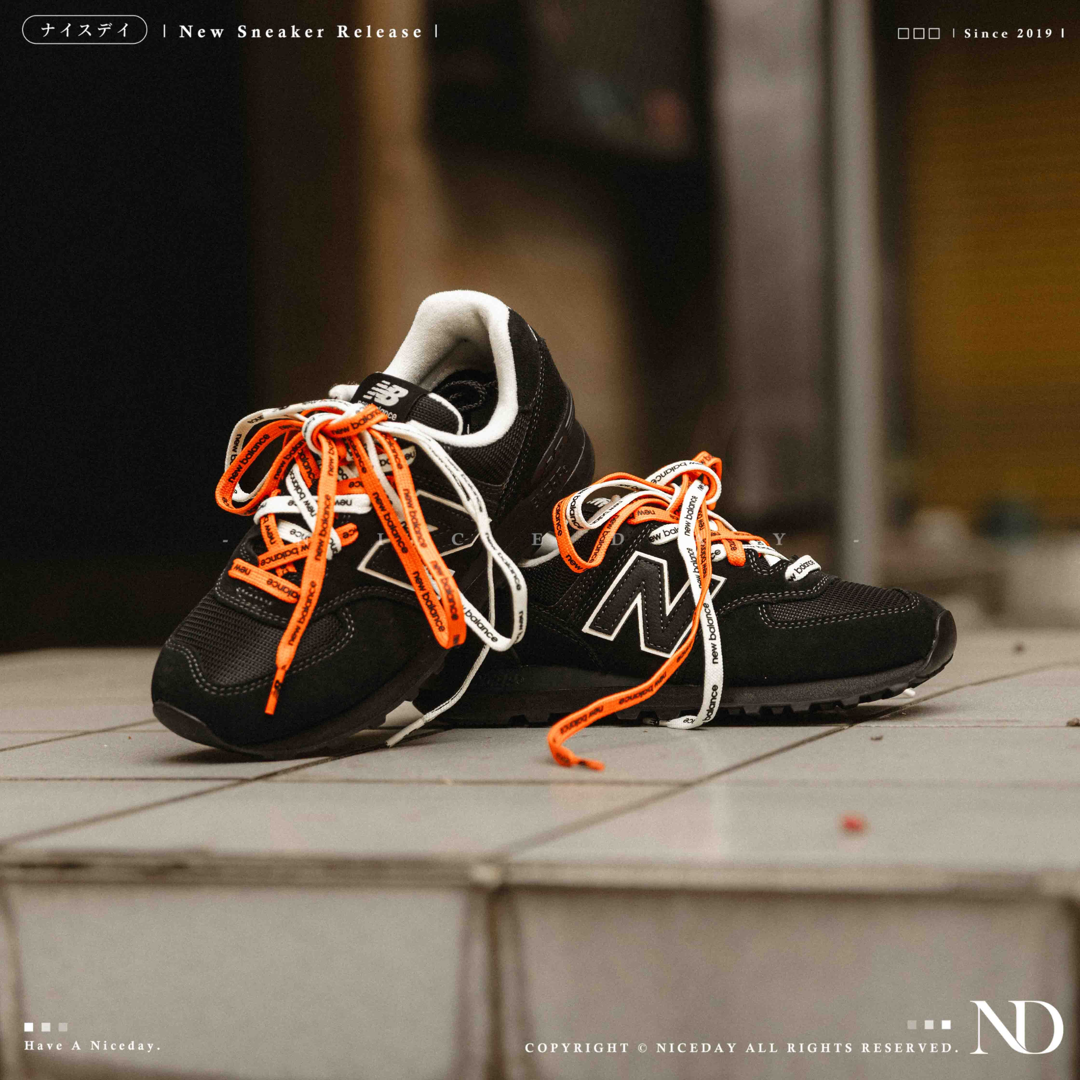 NICEDAY 代購 niko and... x NEW BALANCE 574 NB 聯名款 黑 全黑 黑橘 U574NAB