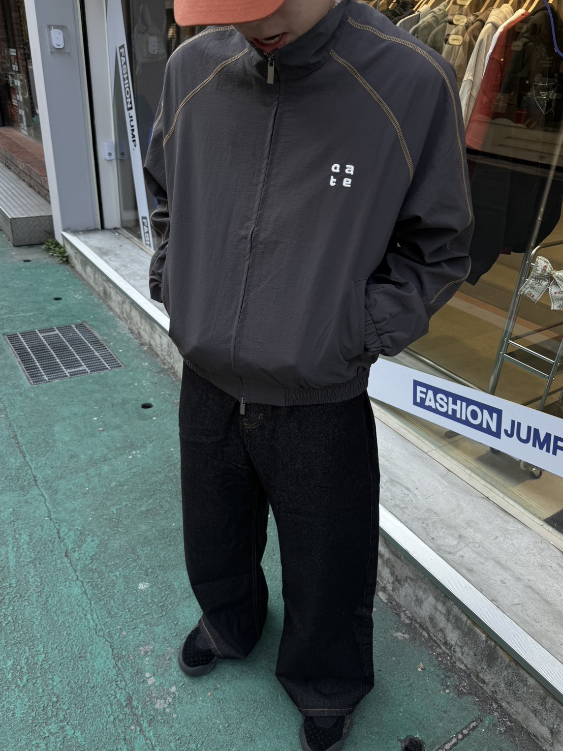 LJ036 美式 復古 刺繡logo 小格子內裡 拼線 夾克 外套