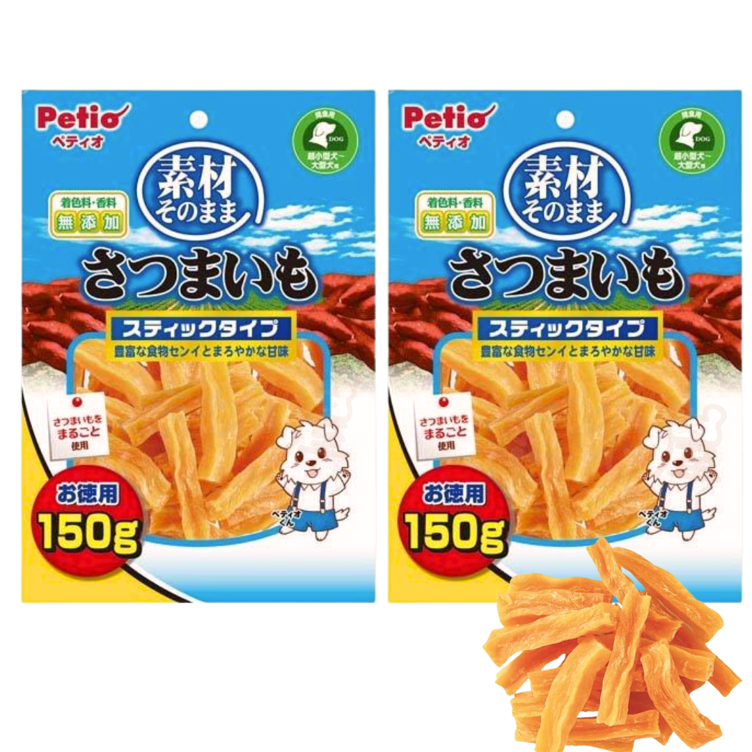 Petio 天然原味甜高纖甘薯條150G 狗零食 X2包