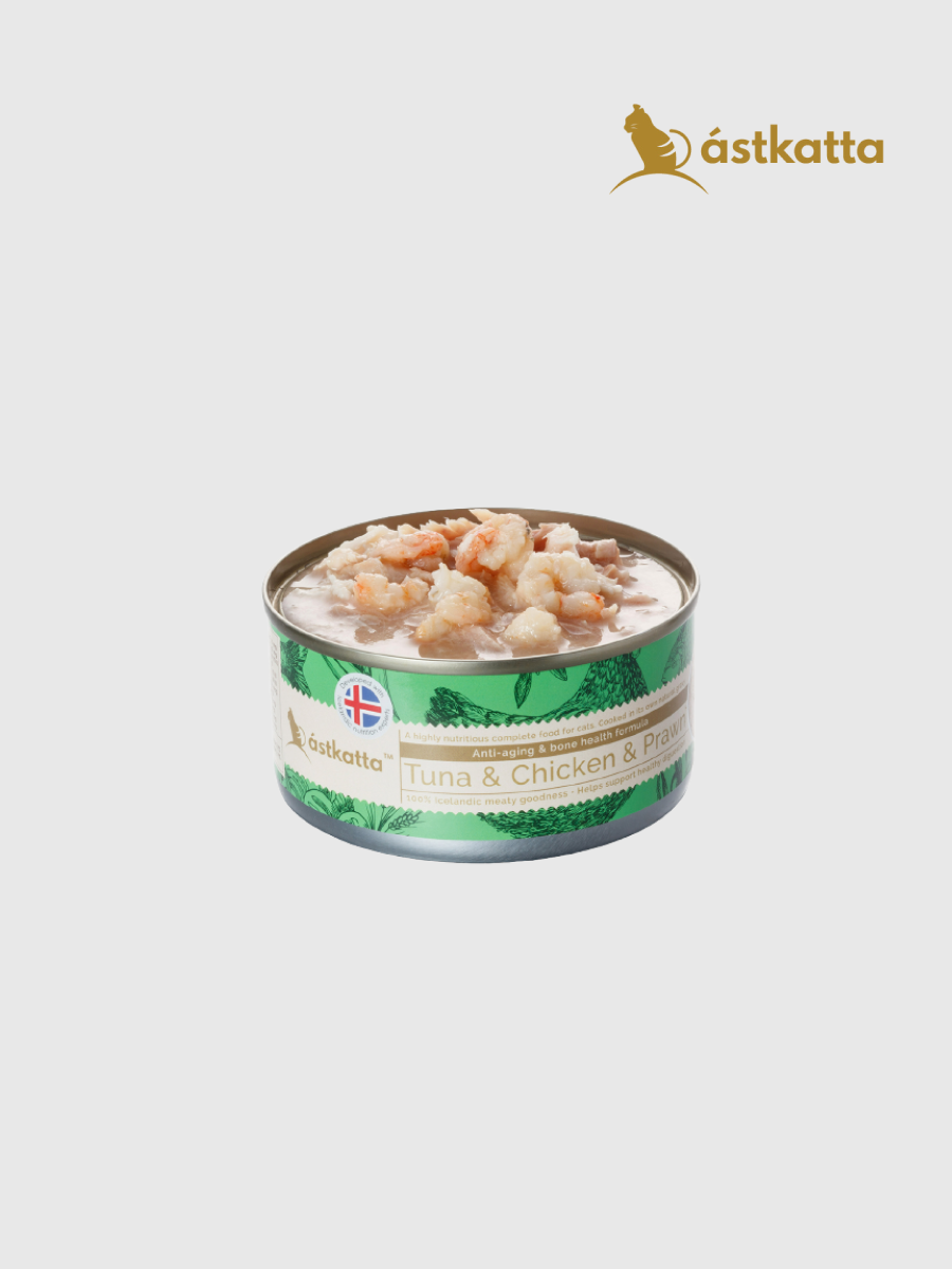 【冰島Astkatta】健康主食罐｜鮪魚+嫩雞+白蝦