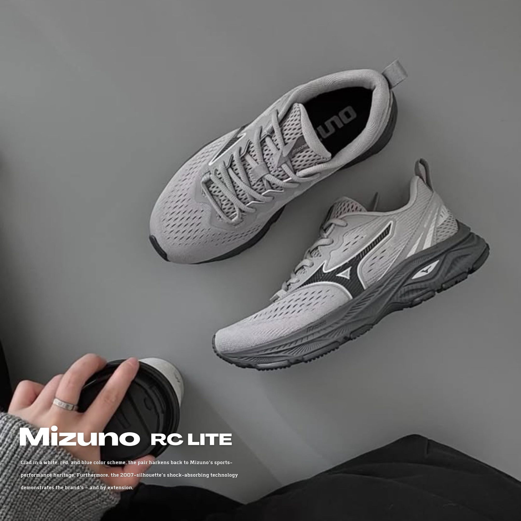 NICEDAY 代購 MIZUNO RC LITE 美津濃 灰 鐵灰 中性灰 灰黑 煙灰 慢跑 機能 D1GH263003