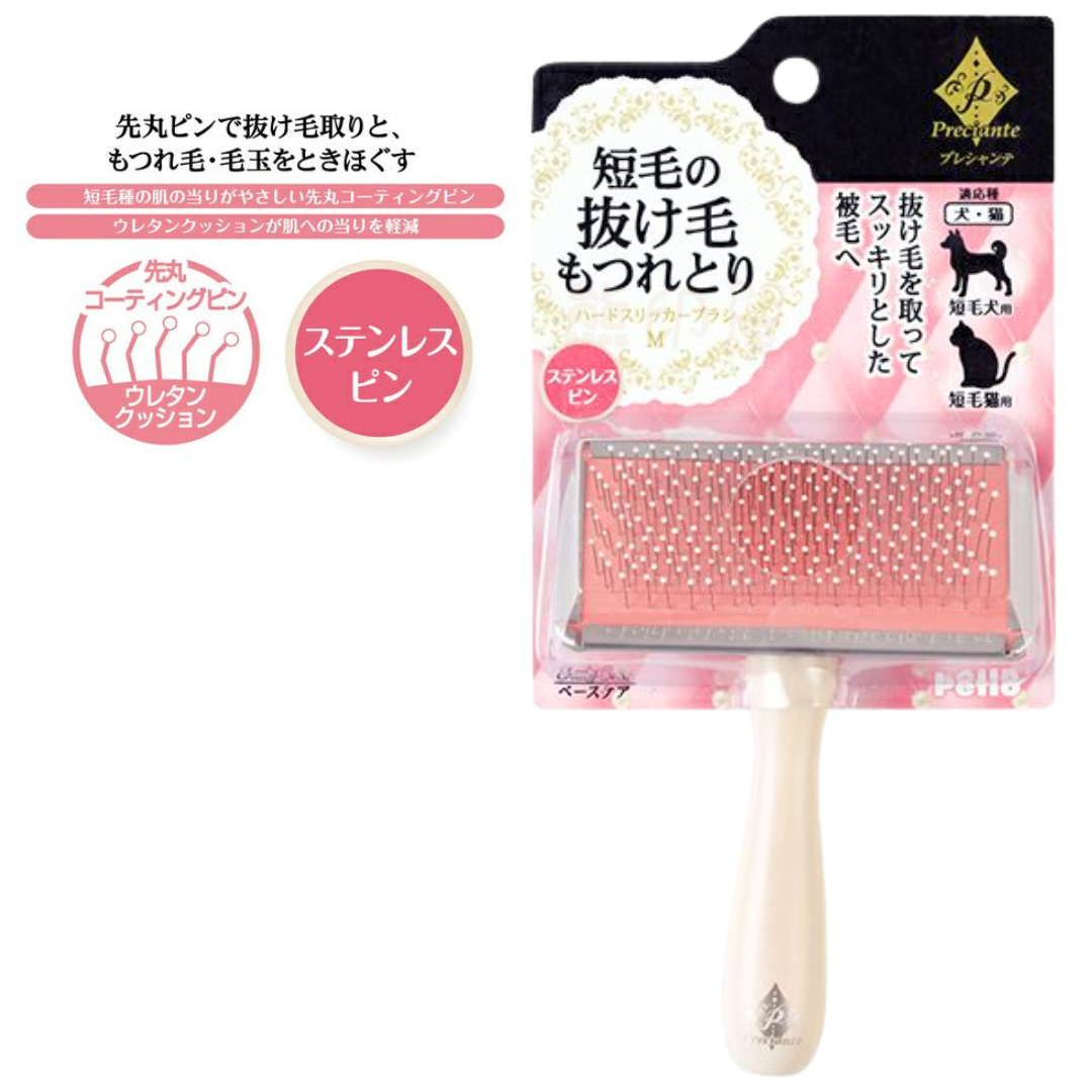 Petio - 短毛貓犬寵物專用有柄圓頭軟針梳 (M)