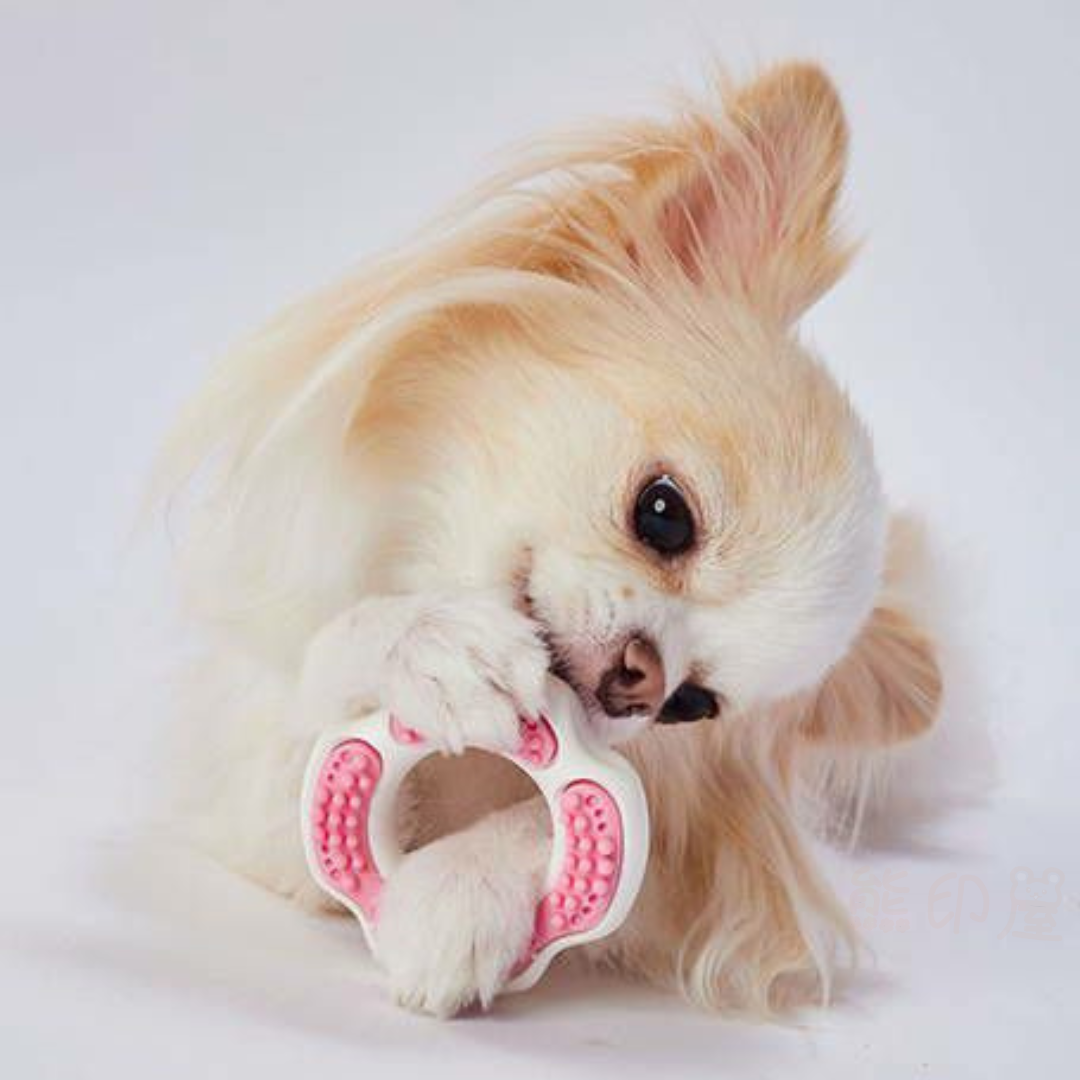 Petio - 日本口腔護理潔齒環完熟草莓口味 狗玩具(粉)