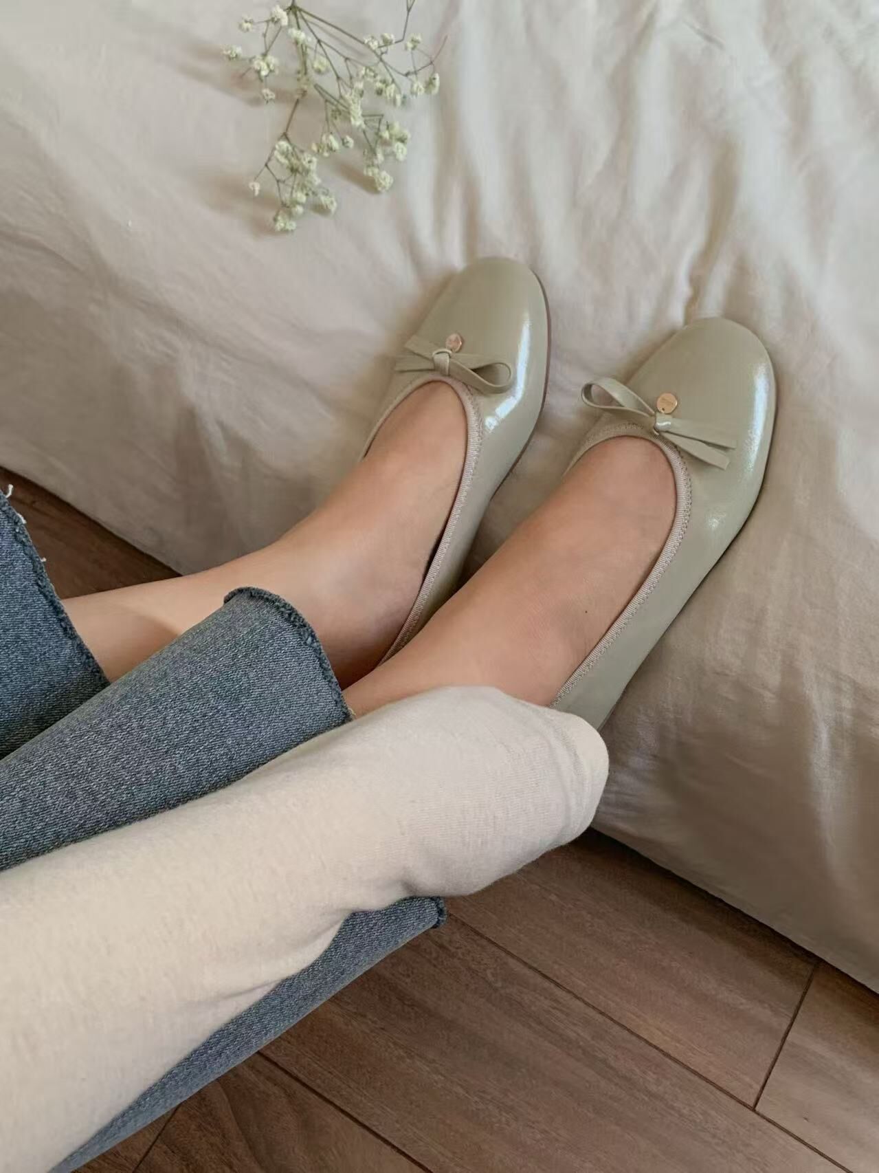 ASK 1040 蝴蝶小巧平底鞋（PU）