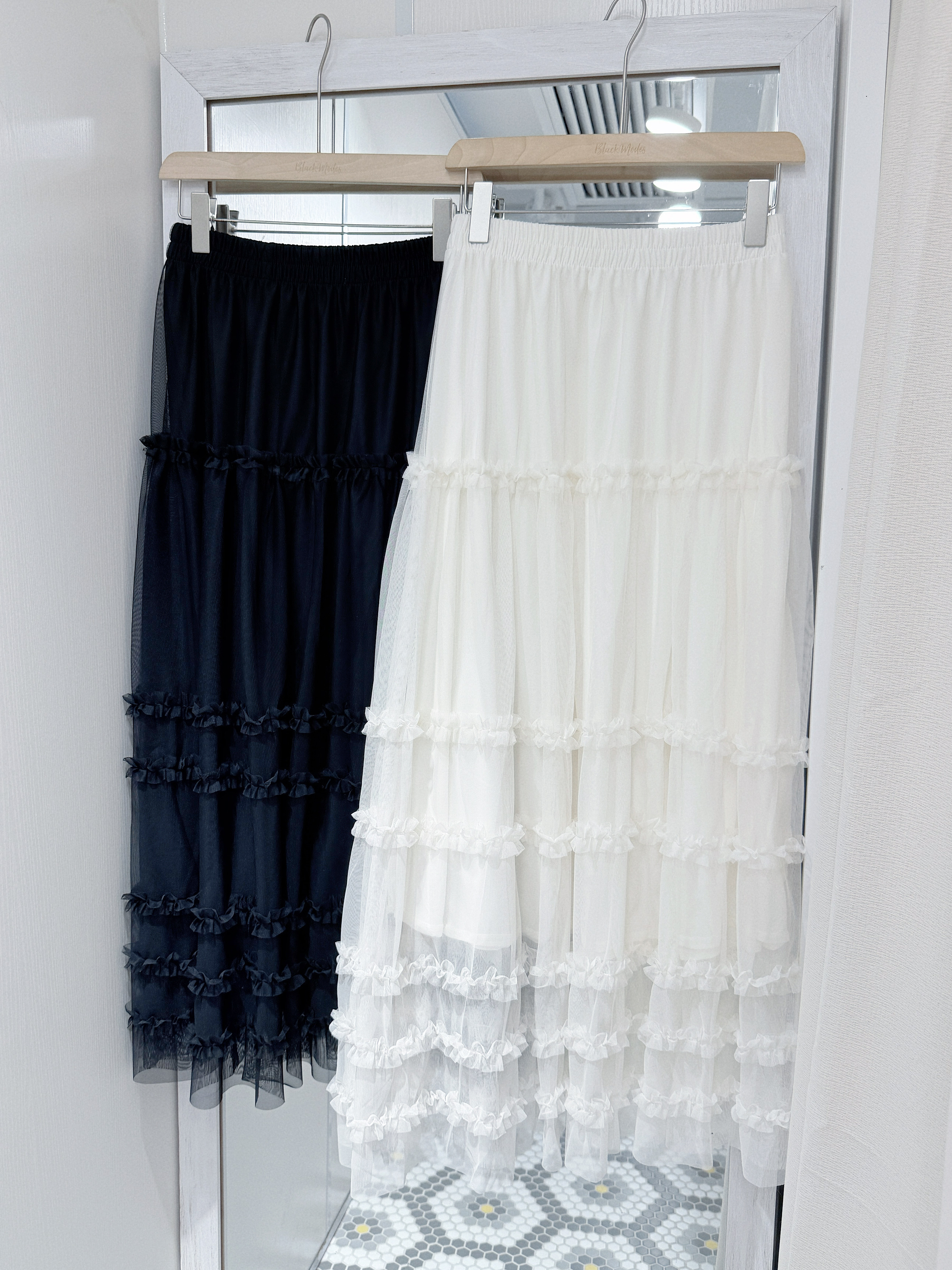 D0502｜優美感𐙚⋆°｡⋆♡ 多層花束邊邊紗長裙💐