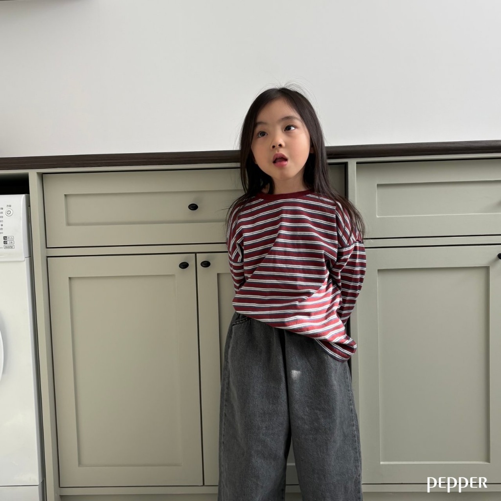 正韓春Pepper  親子裝_兩色日系條紋上衣
