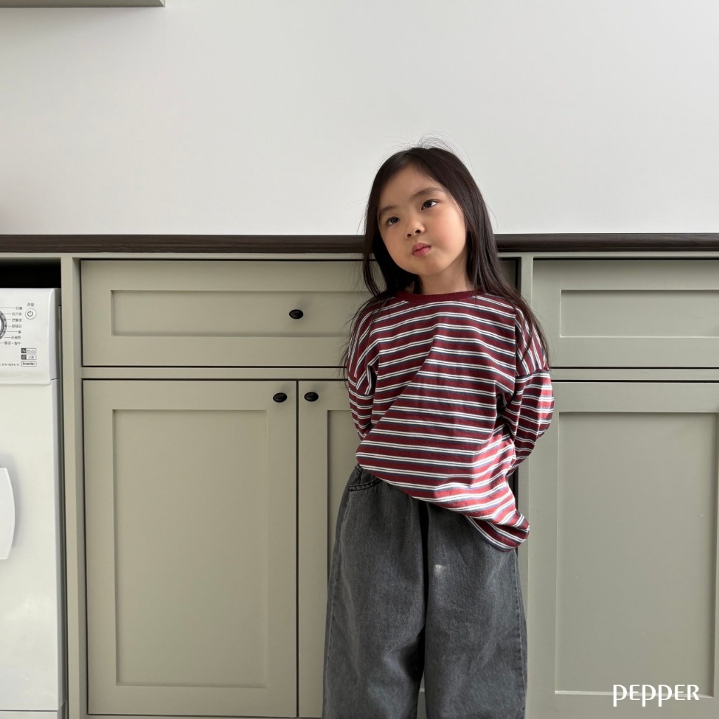 正韓春Pepper  親子裝_兩色日系條紋上衣