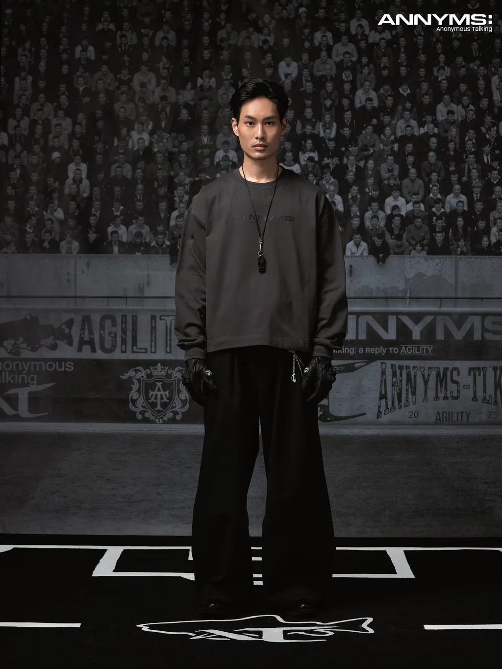 Anonymous Talking x AGILITY｜AA-LS1 – Logo長袖Tee (Gray)