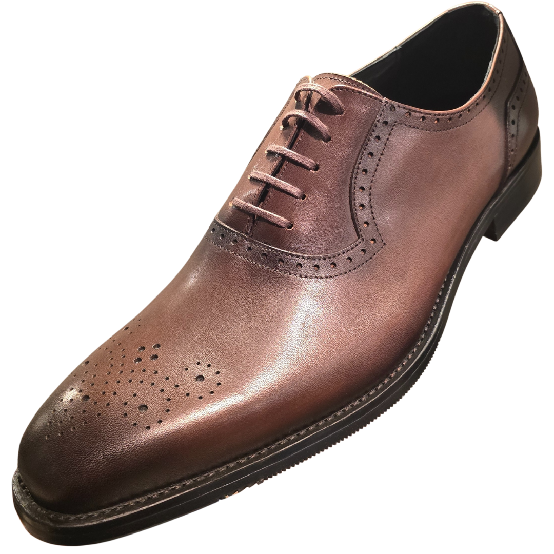 Revic 男裝皮鞋 ｜CH-17｜棕色雕花牛津皮鞋