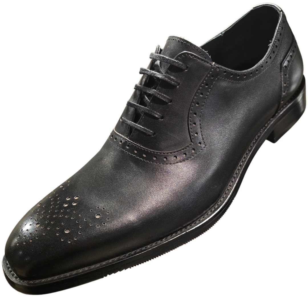 Revic 男裝皮鞋 ｜CH-17BK｜黑色雕花牛津皮鞋